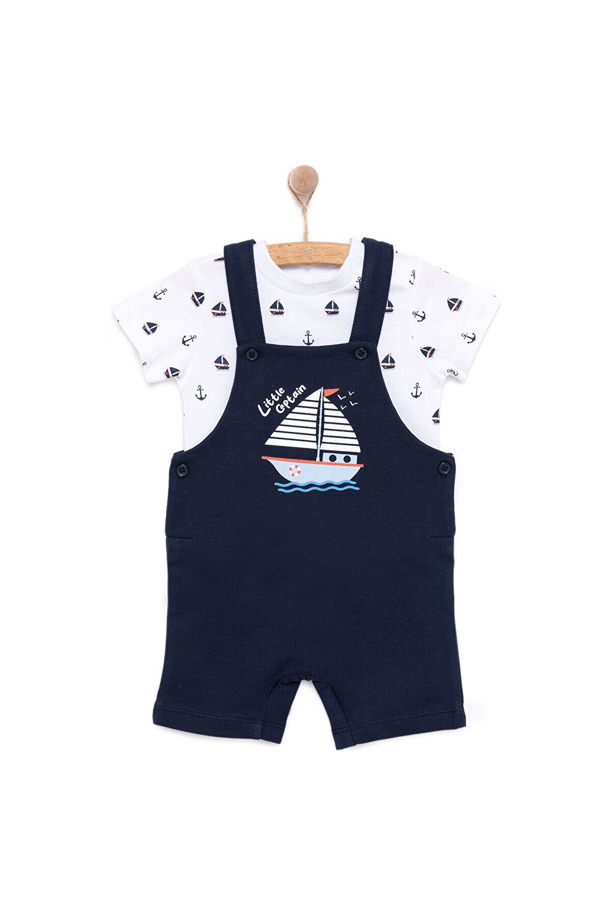 شلوارک چاپی قایقرانی مردانه HelloBaby Basic Salopet-Tshirt Baby Boy ebebek Hello Baby