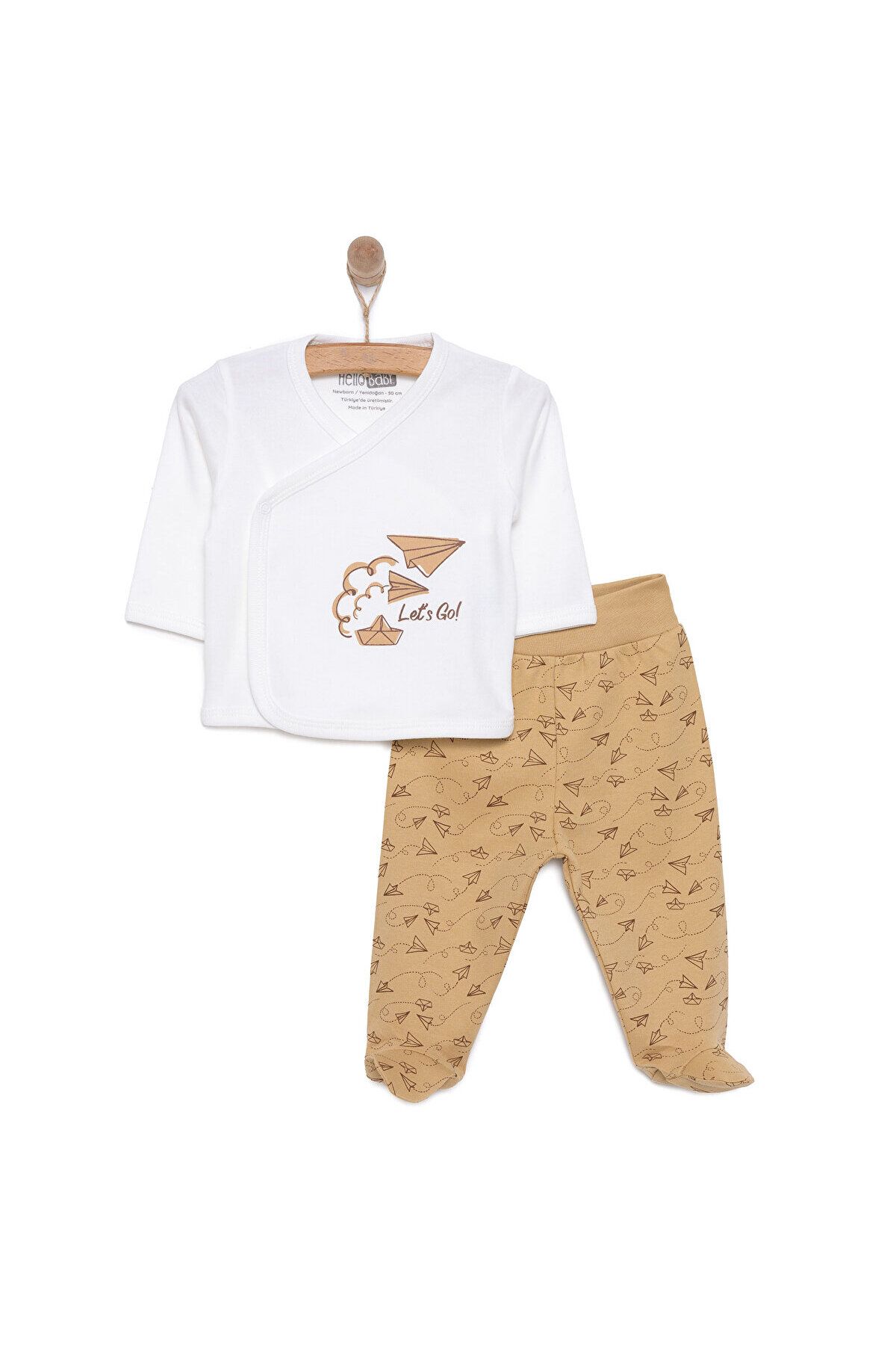 HelloBaby Unisex Bodysuit Mustard-Bootties Bootty Unisex ebebek Hello Baby