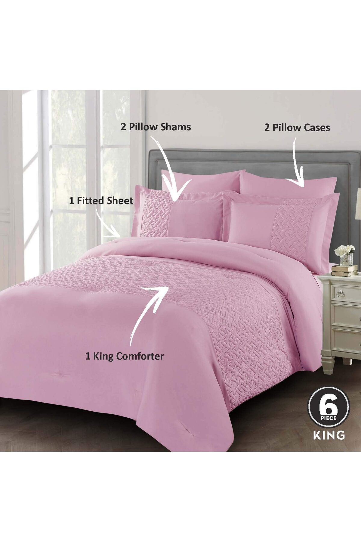 erorex-Bedding Comforter Set All Season Solid Comforter Set With Soft Bedding Cover And Matching Fitted 2