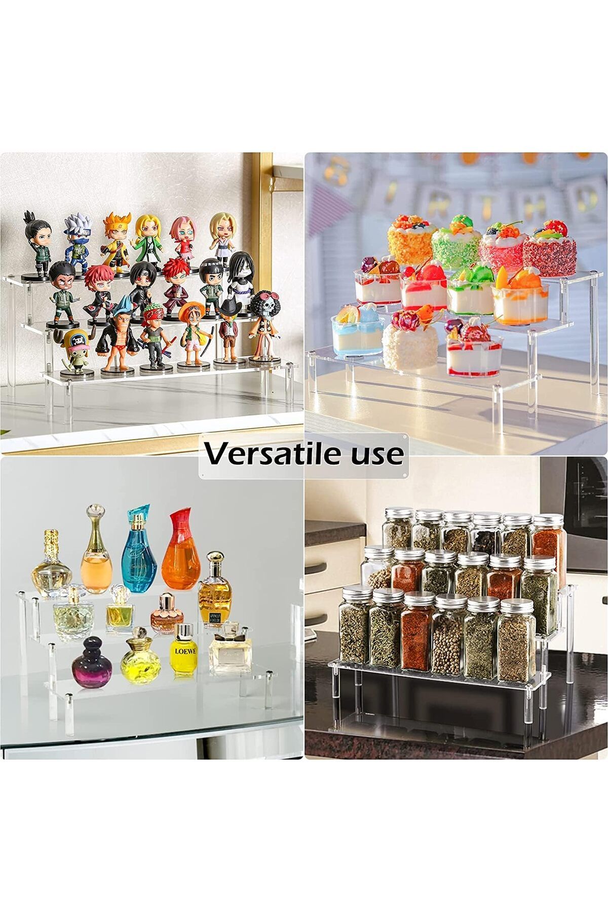 erorex-Acrylic Riser Display Shelf Clear Acrylic Display Riser Shelf For Pop Figures Tiered Display Stand 6
