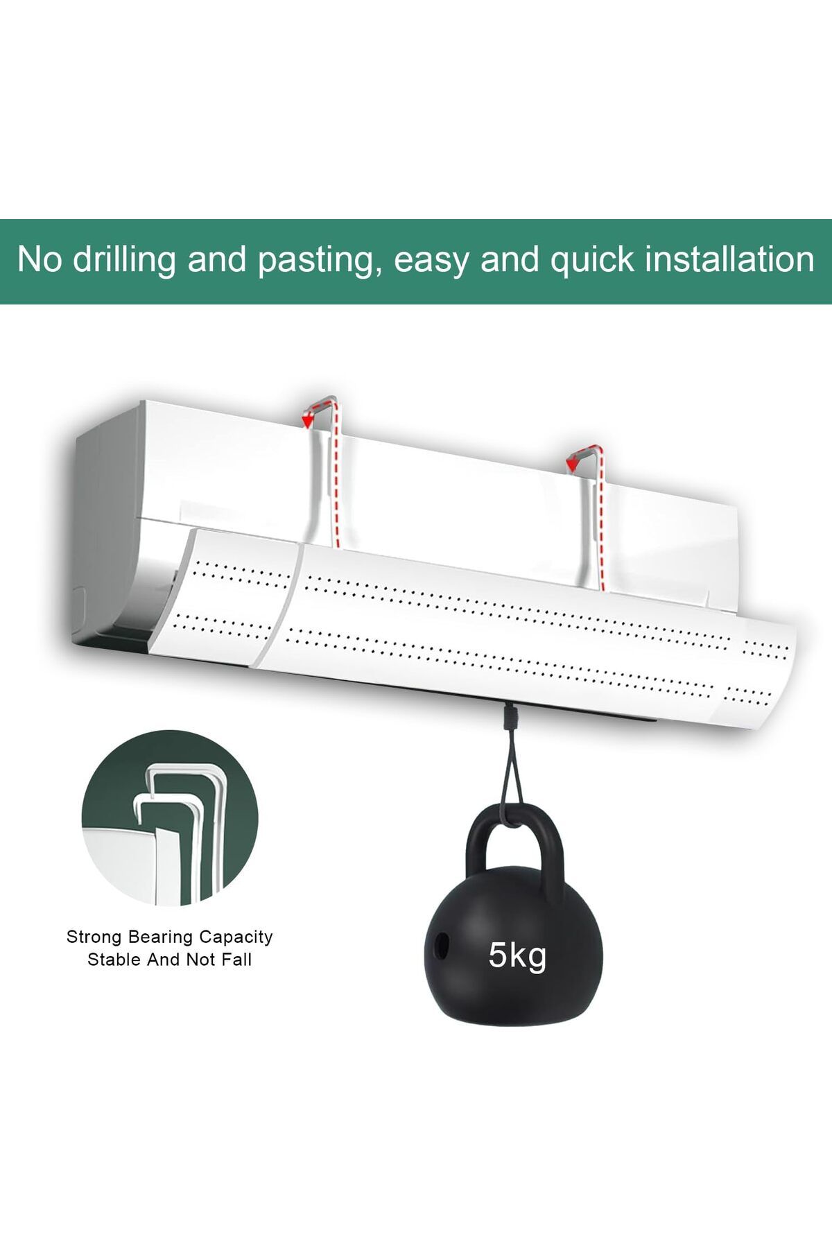 erorex-Split Ac Adjustable Flow Deflector Air Flow Deflector Length 60 125 Cm Width 20 Cm Wind Shield 4