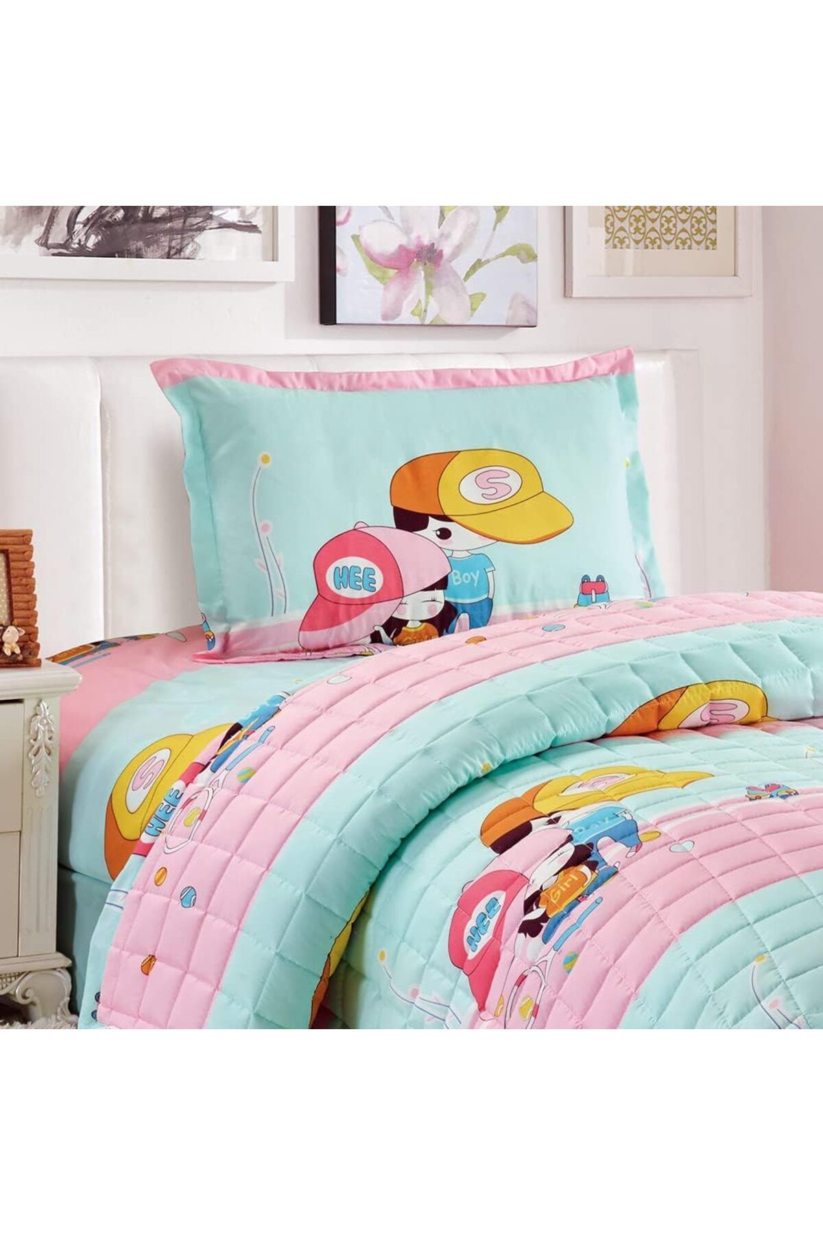 erorex-Kids Compressed Comforter Set Reversible Bedding Set For Boys Soft Breathable 3Pcs Single Size 150 4