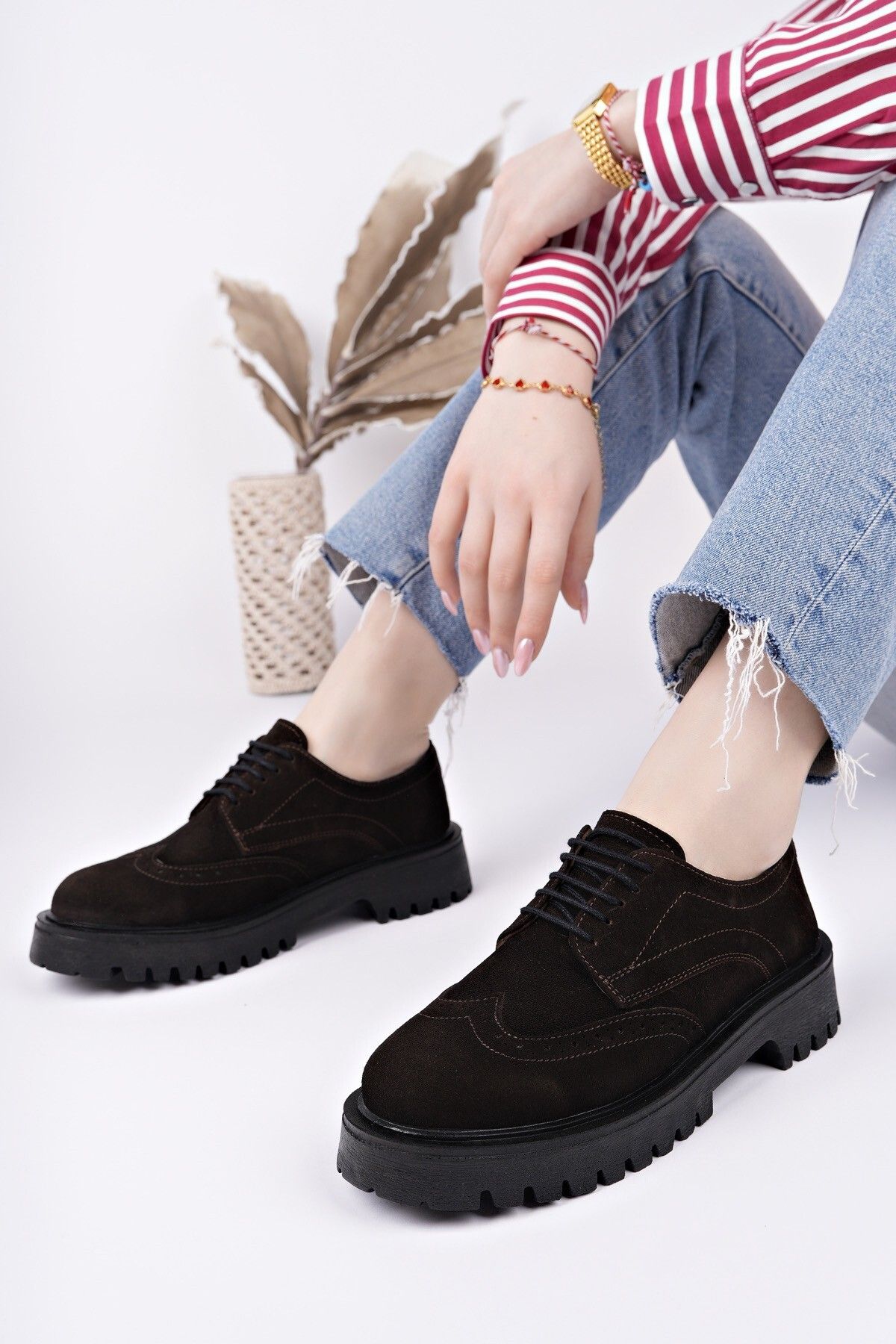 MUGGO-Amour Lace-Up Genuine Leather Thick Sole Daily Casual Moccasin Women's Loafer Shoes 5