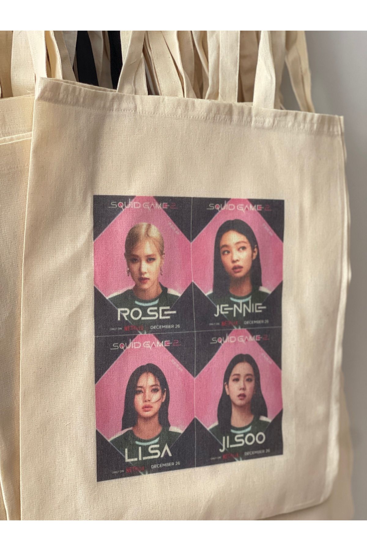 redame-Blackpink Squid Games Kpop Y2K Retro Cloth Bag Tote Bag 1