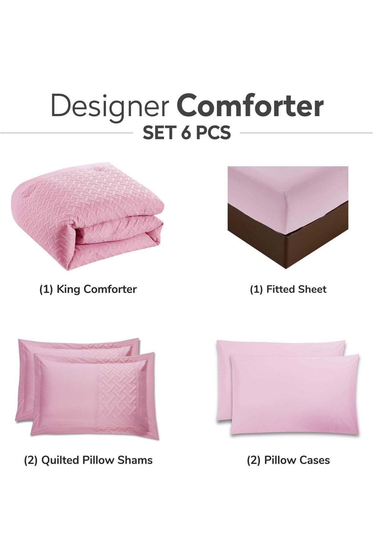 erorex-Bedding Comforter Set All Season Solid Comforter Set With Soft Bedding Cover And Matching Fitted 3