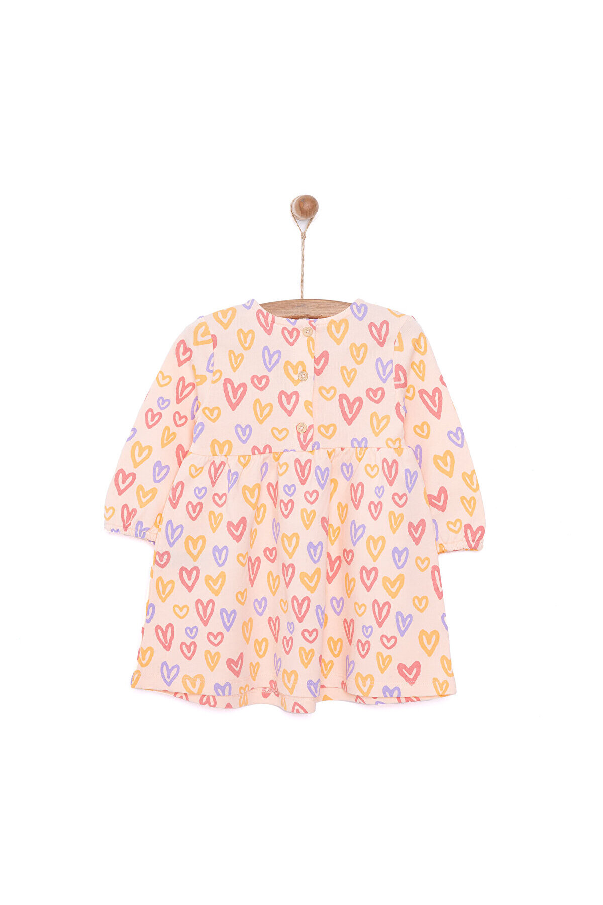 ebebek Hello Baby HelloBaby Basic Kız Kalp Desenli Fırfırlı Elbise Kız Bebek fotoğrafı 2 (önizleme)