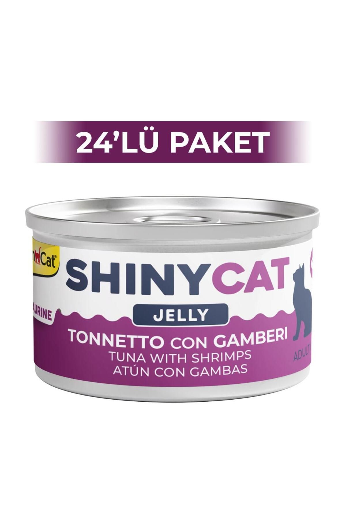 Gimcat Shinycat Jöle İçinde Ton Balıklı ve Karidesli Kedi Konservesi 70 gr 24 Adet