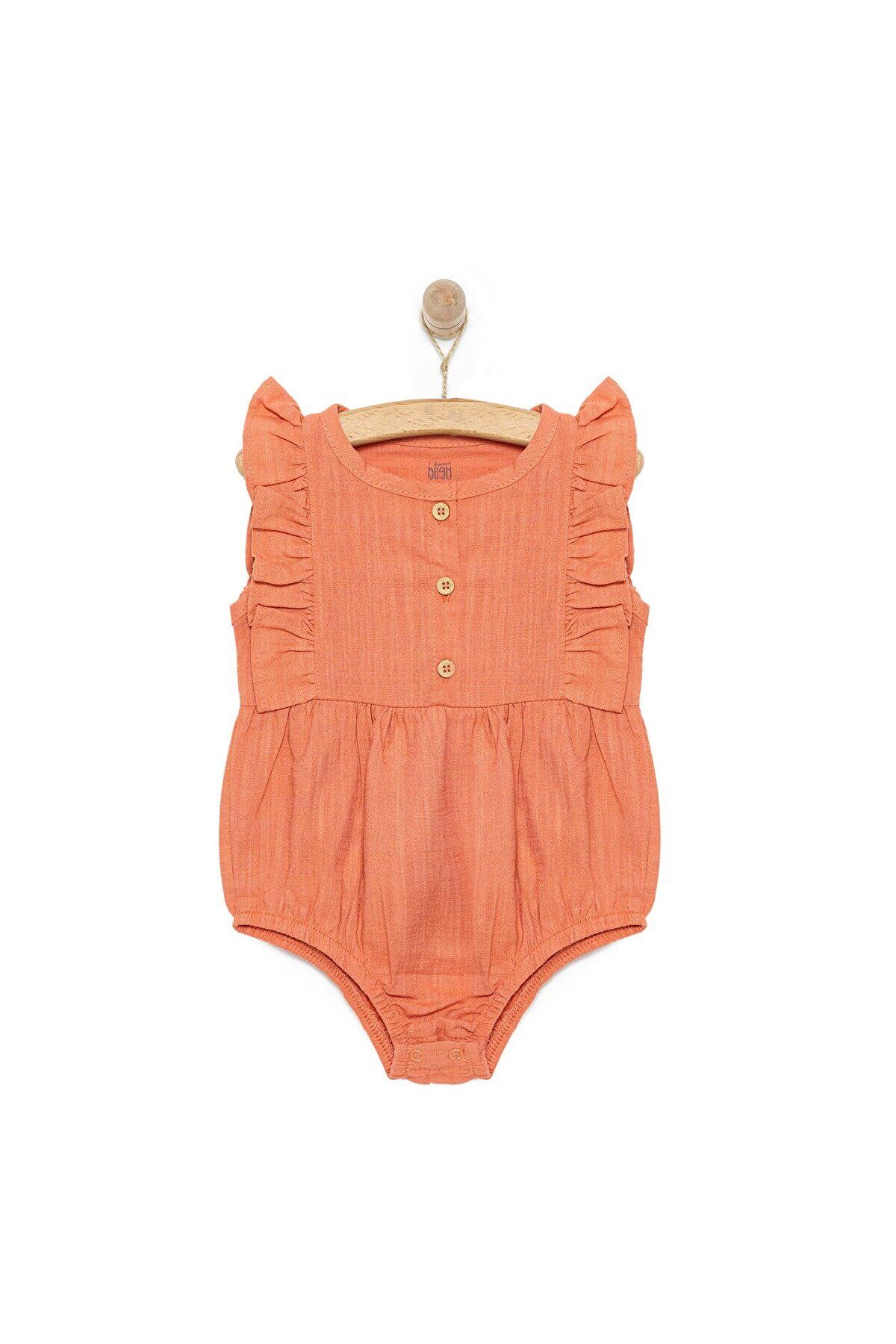 لباس زیر پیراهن دخترانه HelloBaby زیر پیراهن زیر پیراهن پارچه ای موسلین دکمه دار آستین گل اناری ebebek Hello Baby