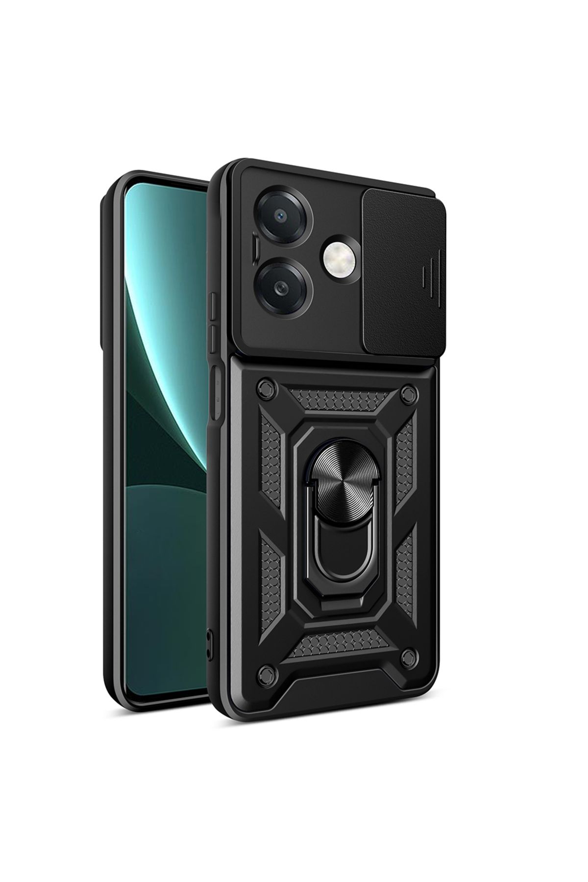 UnDePlus Oppo A3x 4G Kılıf Kamera Korumalı Zırh Tank Sürgülü Vega Kapak