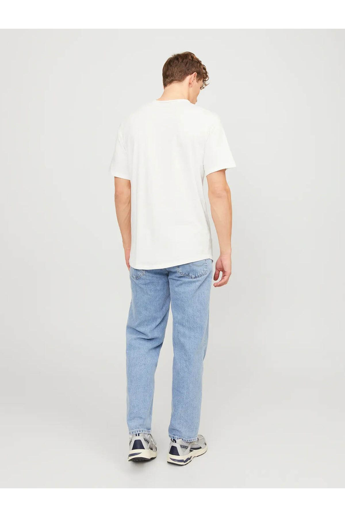 تی شرت سفید مردانه Jack & Jones نخی ارگانیک جک جونز وایت 12182498 Jack & Jones