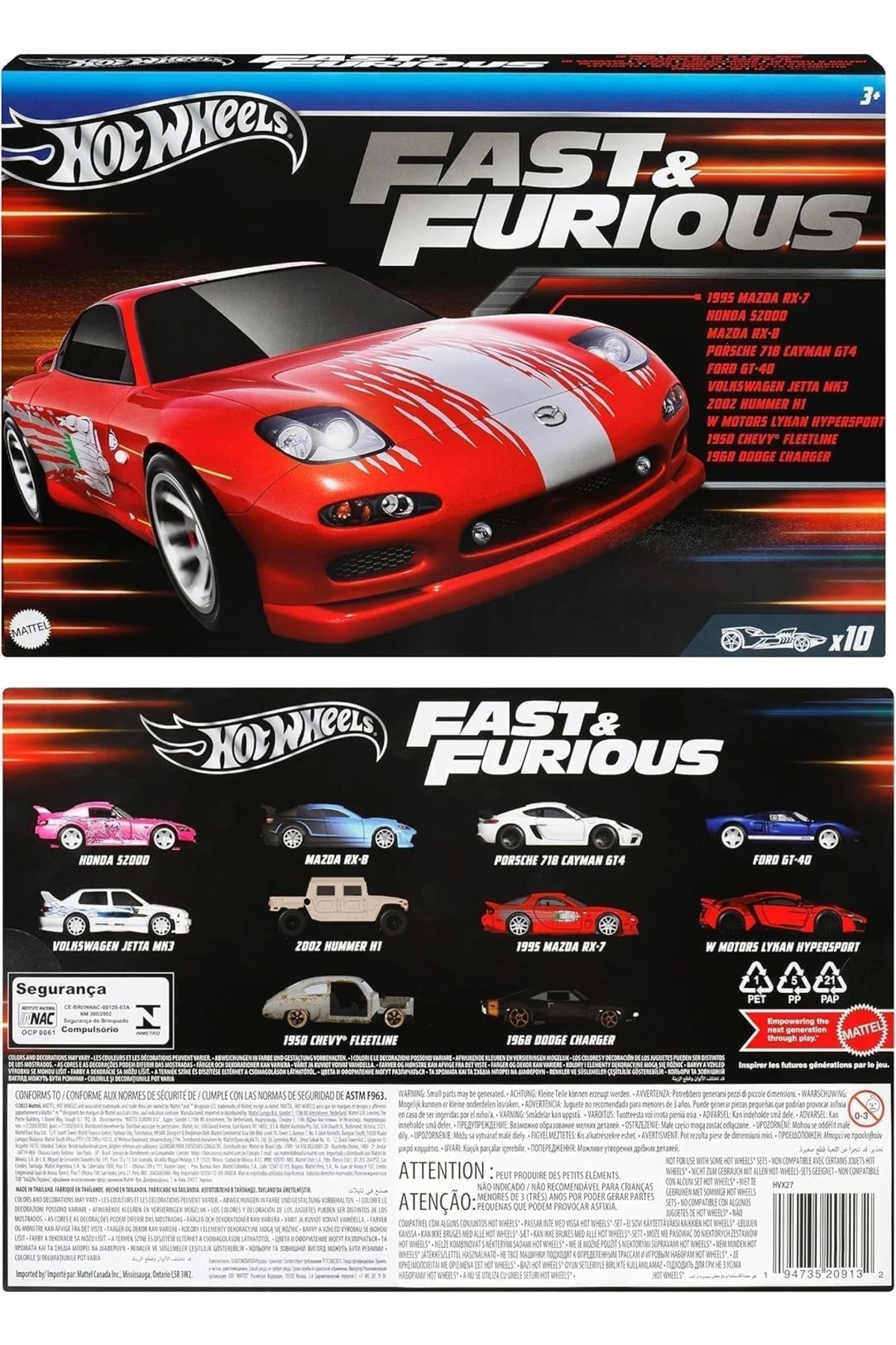 HOT WHEELS HVX27 HW Fast & Furious 10 lu Paket - Fiyatı, Yorumları