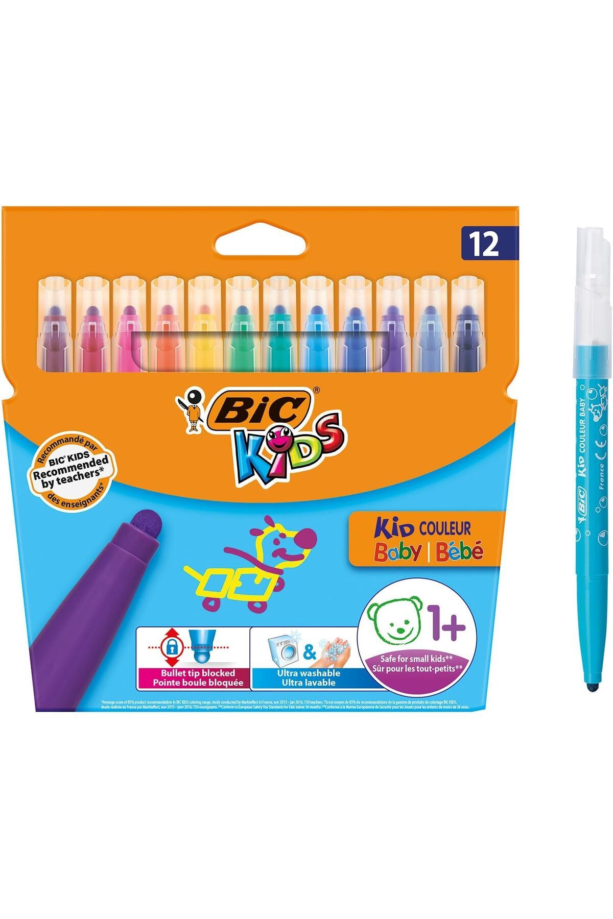 STOREMAX daliashops Kids Kid Couleur Baby Keçeli Boya Kalemi 12 Renk Star Collection 542167