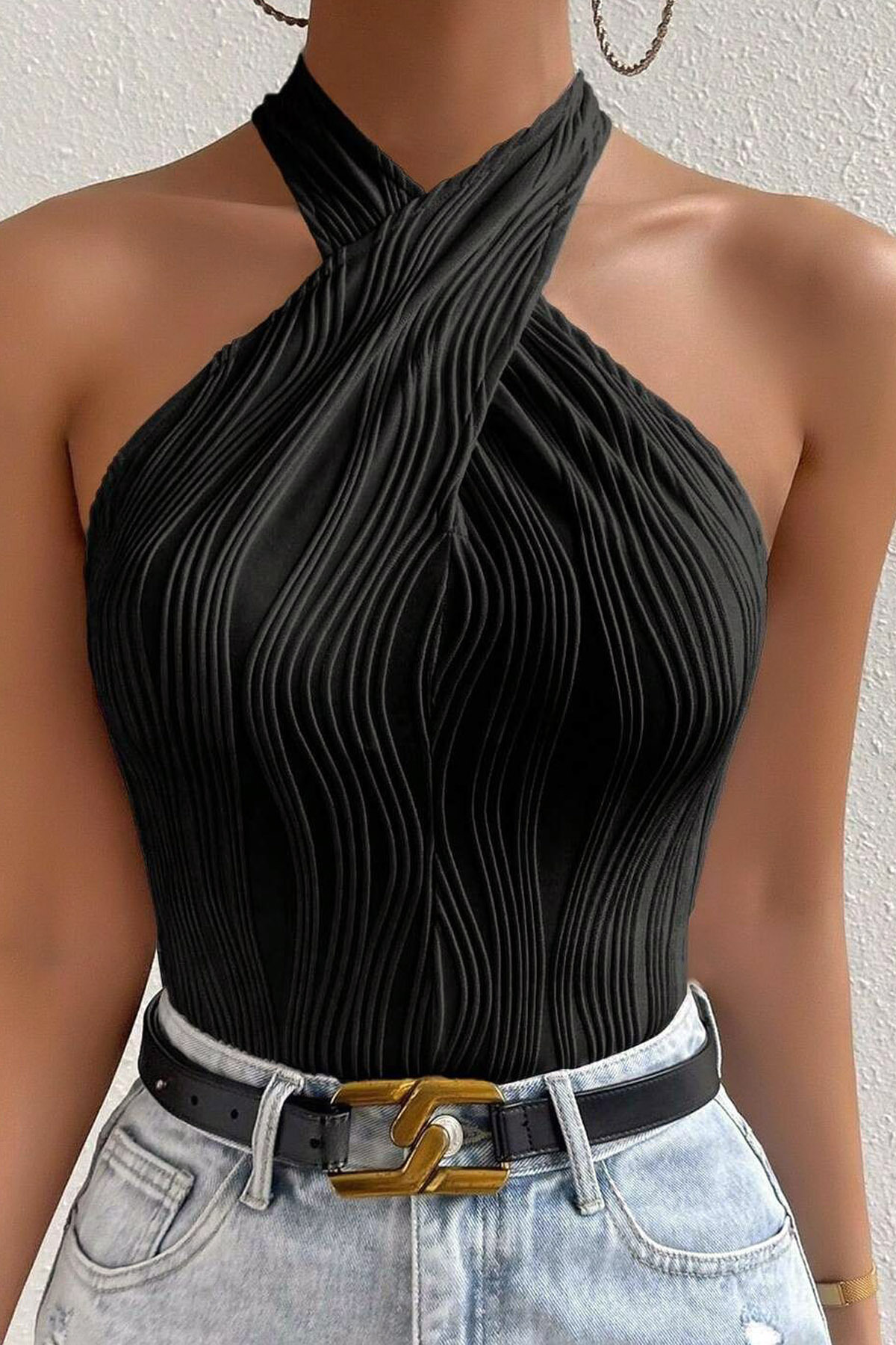 Pu Çapraz Sırtlı Halter Body