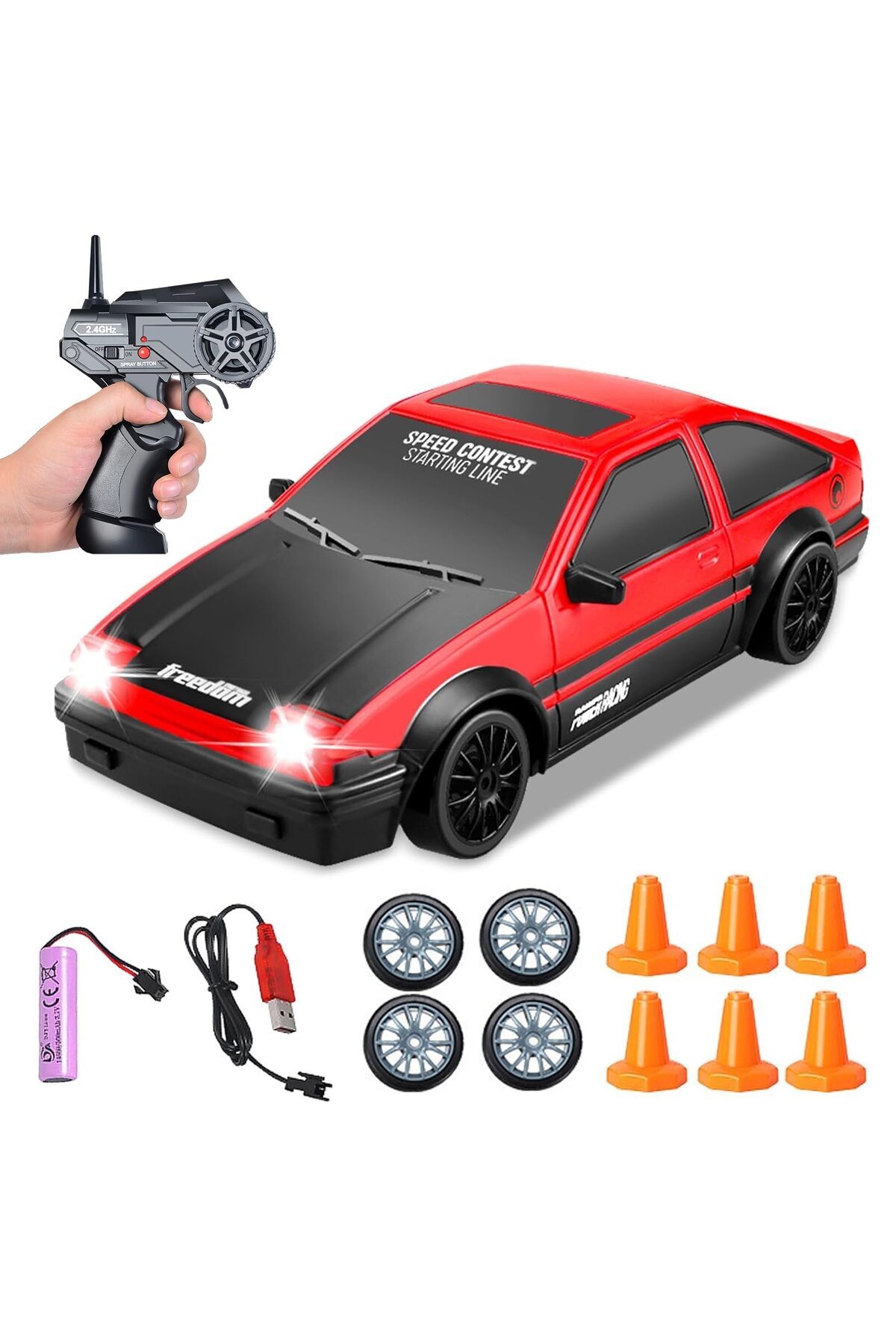 MJ TOYS Uzaktan Kumandalı Drift Araba Rc Drift Araba 2.4ghz 4WD Rc Yarış Arabası Drift Atan Araba