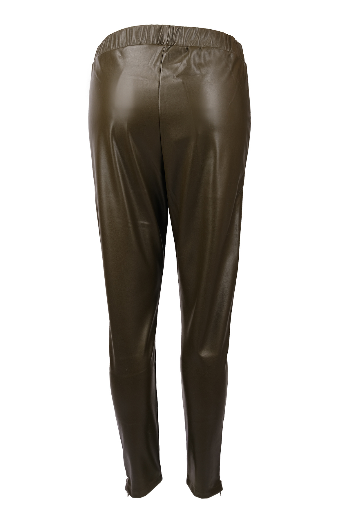 Vedi--Bb Minimalist Leather Look Zippered Women's Leggings - Daily Use 5
