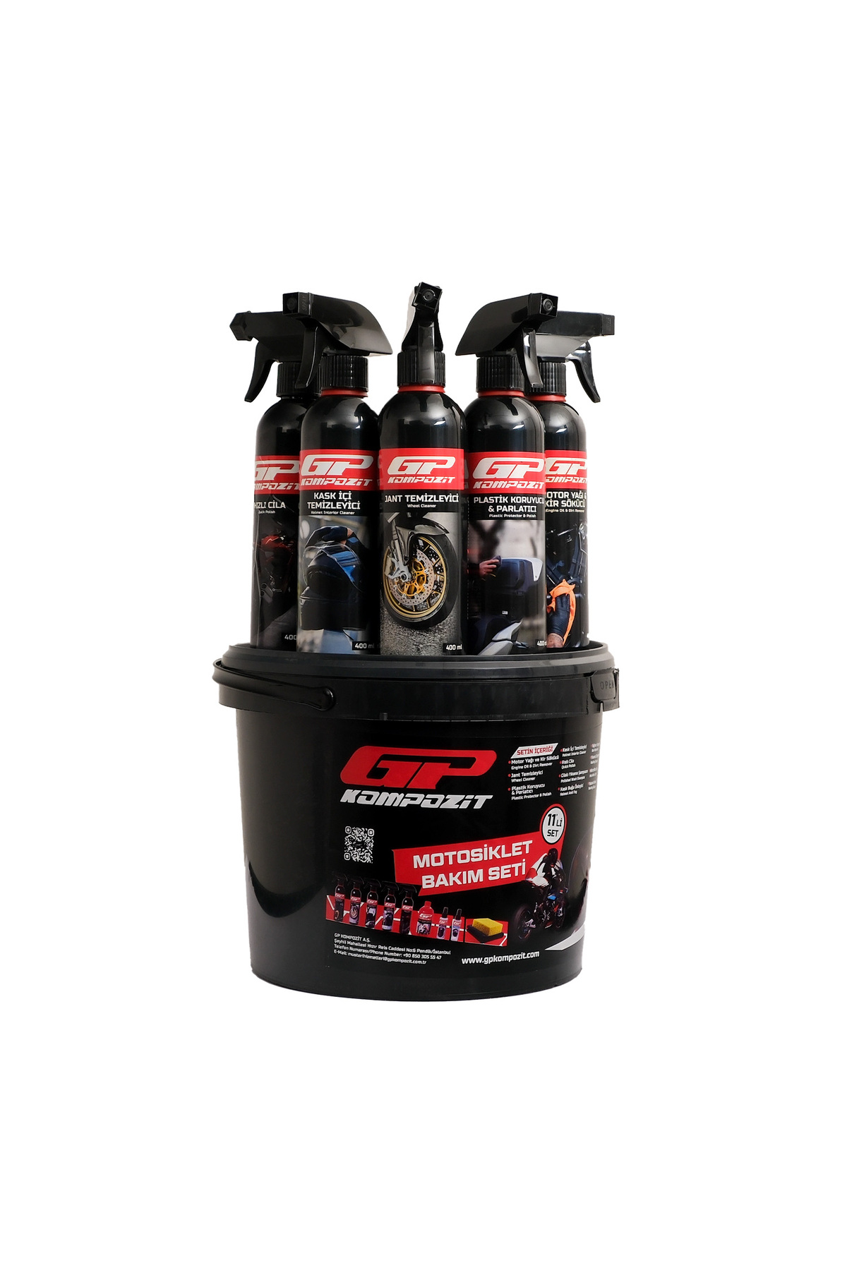 GP KOMPOZİT 11 Parça Motosiklet Bakım ve Temizlik Seti - Fiyatı