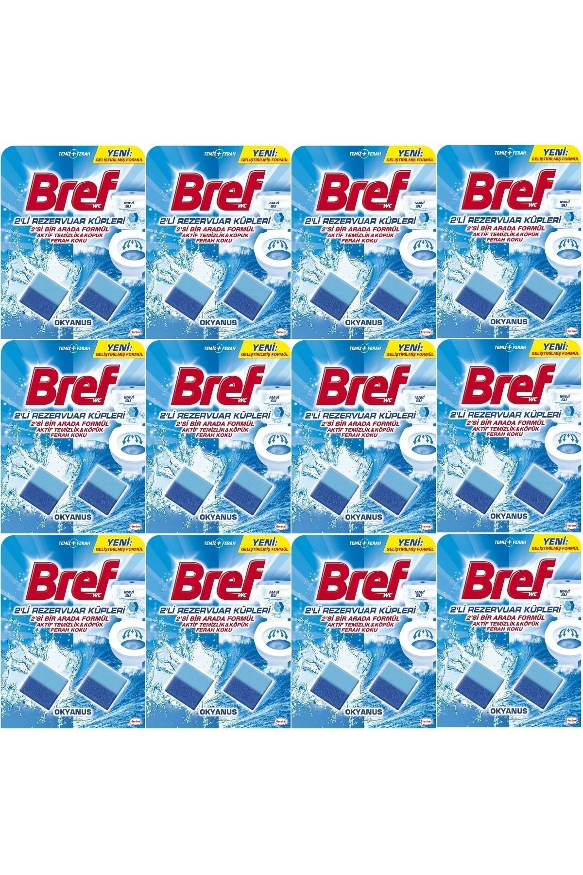 Bref Koku Giderici Jel Küpü - Okyanus (KLOZET - REZERVUAR - TUVALET - BLOK) (24 LÜ SET) (12PK*2)