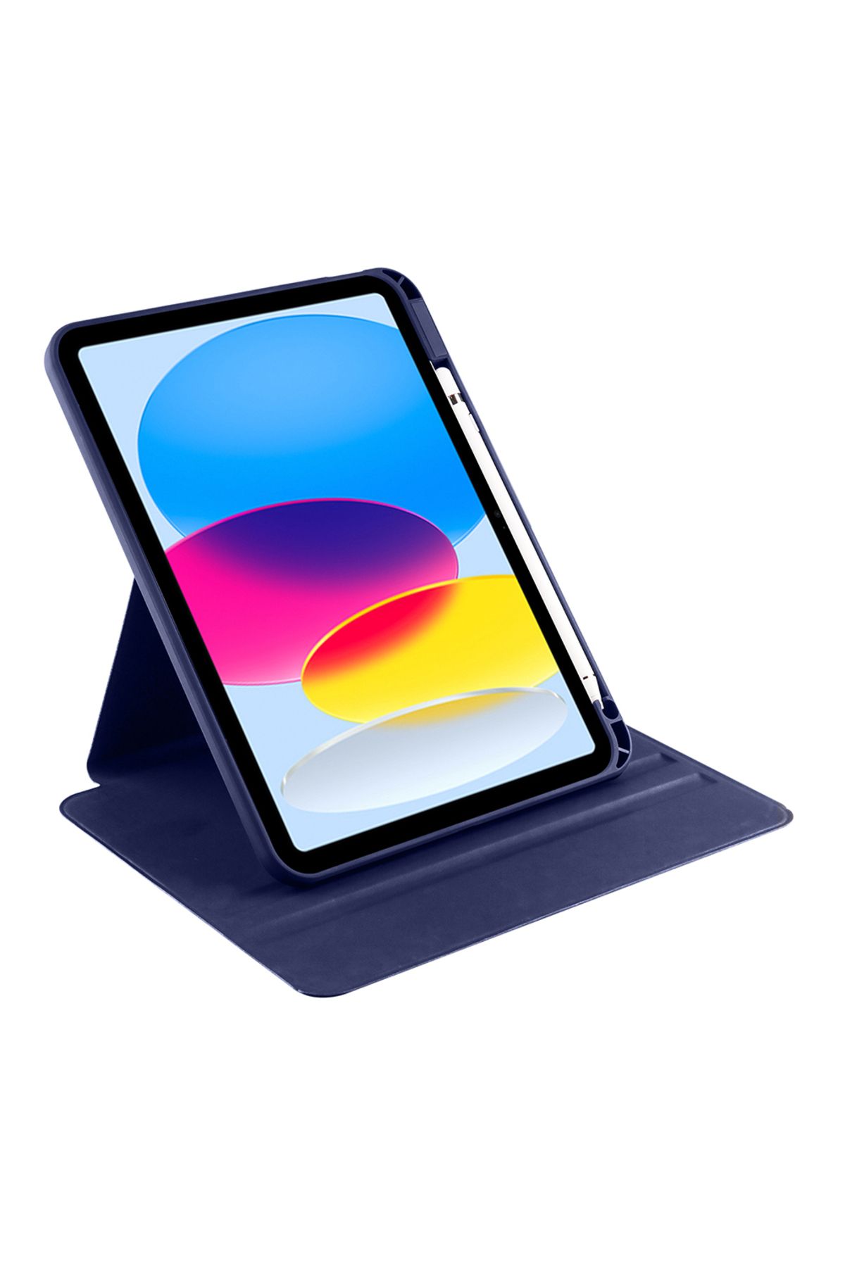 tekno grup-iPad 11Th Generation 2025 Case Zore Thermal Rotatable Stand Case with Pen Compartment - Navy Blue 5