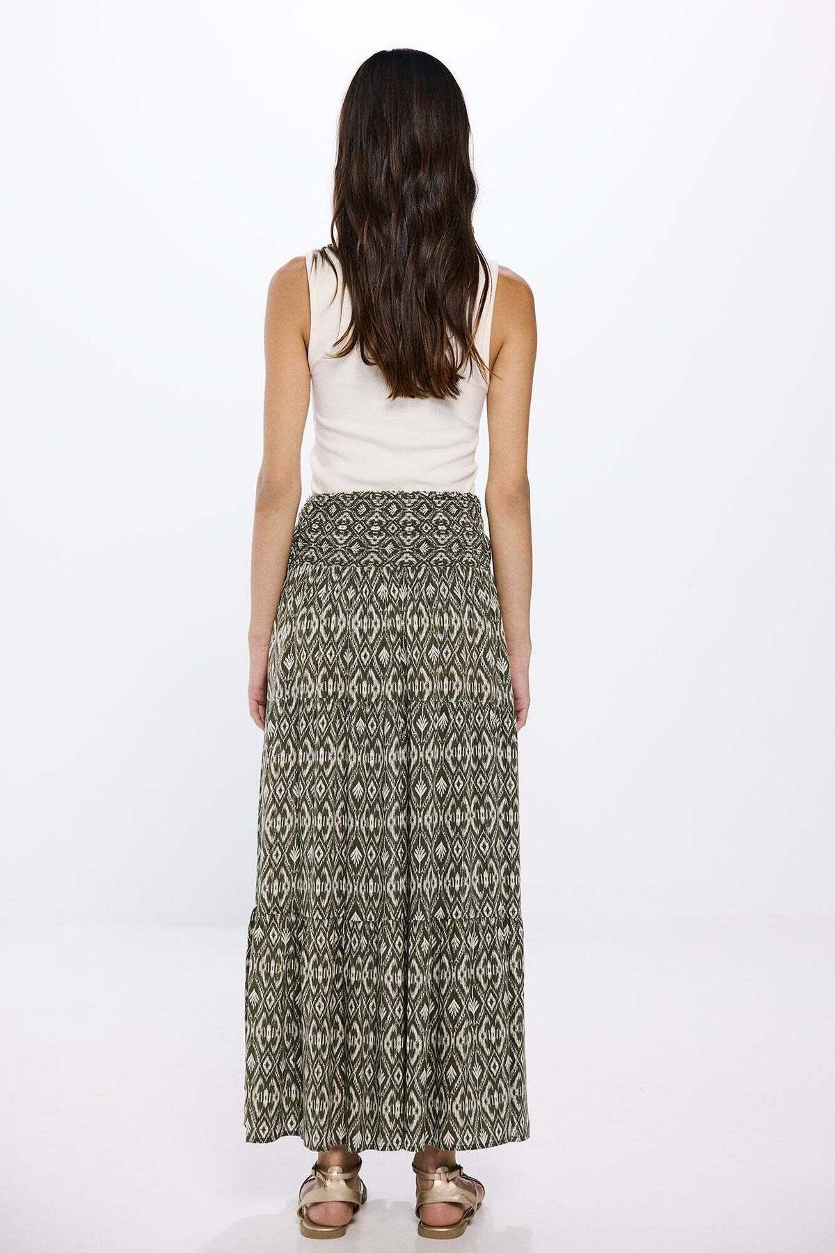 Springfield-Midi Skirt With Elastic Waist 3