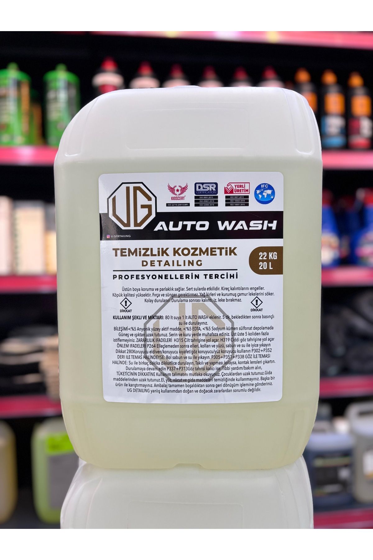UG TEMİZLİK KOZMETİK DETAILING UG CİLALI FIRÇASIZ OTO YIKAMA ŞAMPUANI 22KG