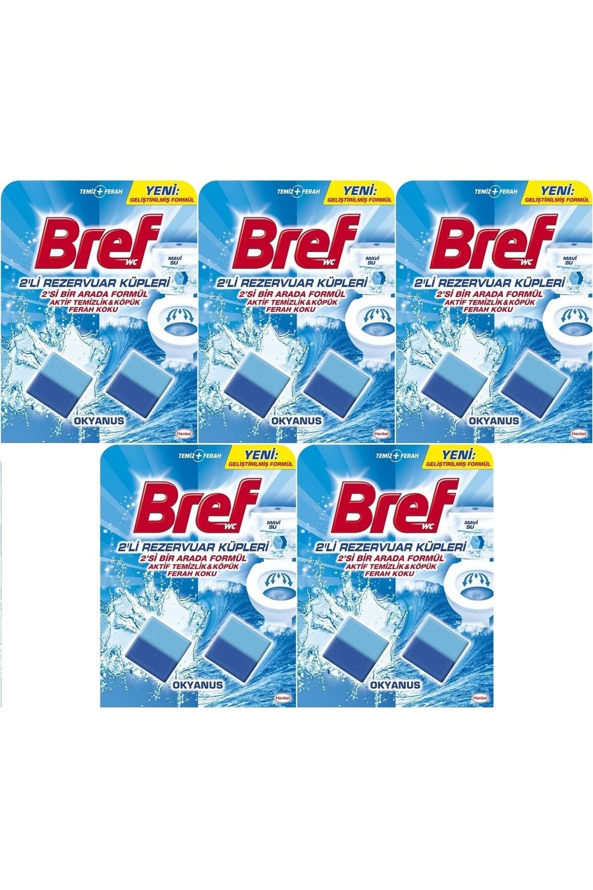 Bref Koku Giderici Jel Küpü - Okyanus (KLOZET - REZERVUAR - TUVALET - BLOK) (10 LU SET) (5PK*2)