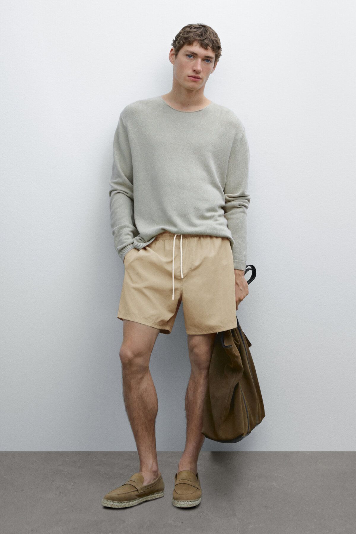شورت شنا ثابت رنگ ثابت Massimo Dutti