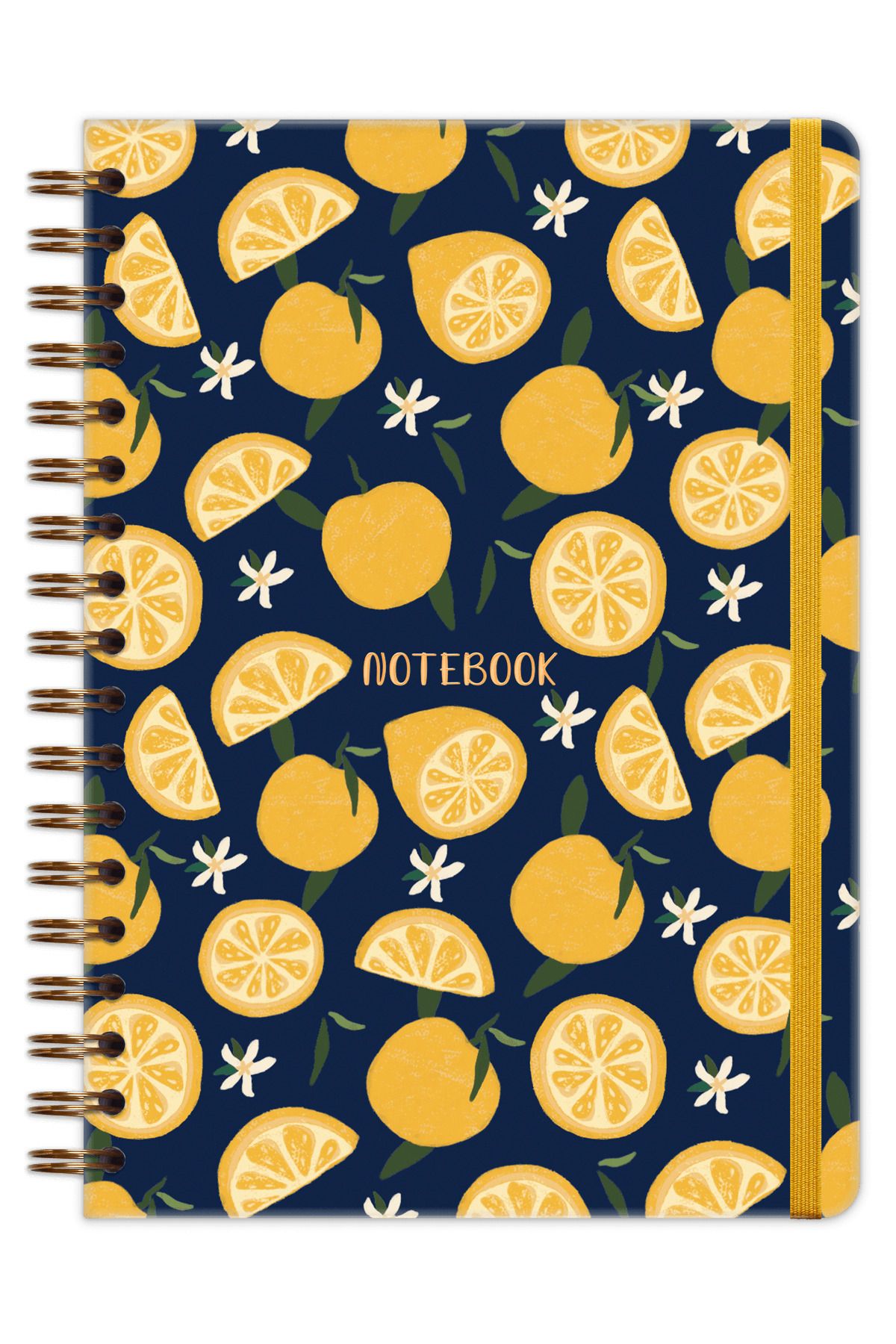 Matt Notebook-B5 17X24 cm Spiral Elastic Checkered Undated Notepad Lemon 5