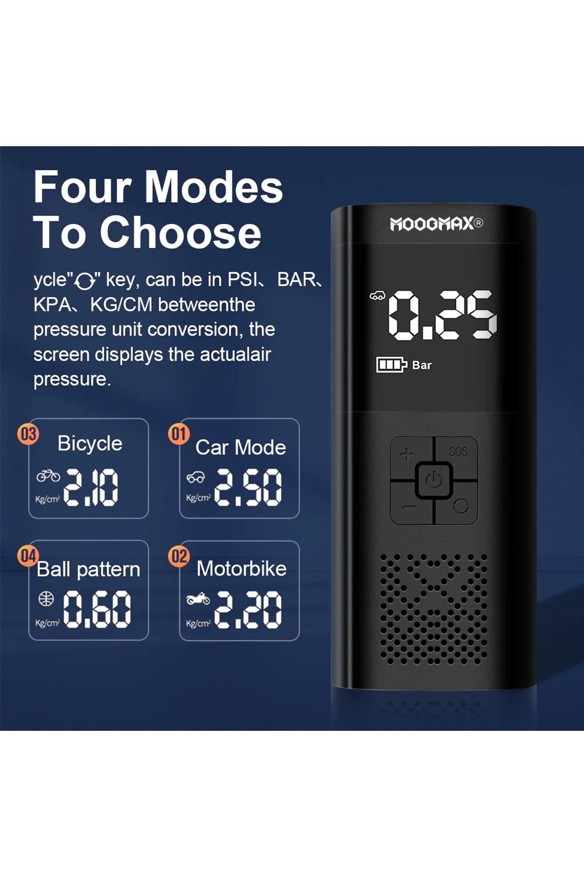 MOOGMAX-Wireless Air Pump with LCD Display & LED Light Portable Smart Digital Tire Inflator for Car 5