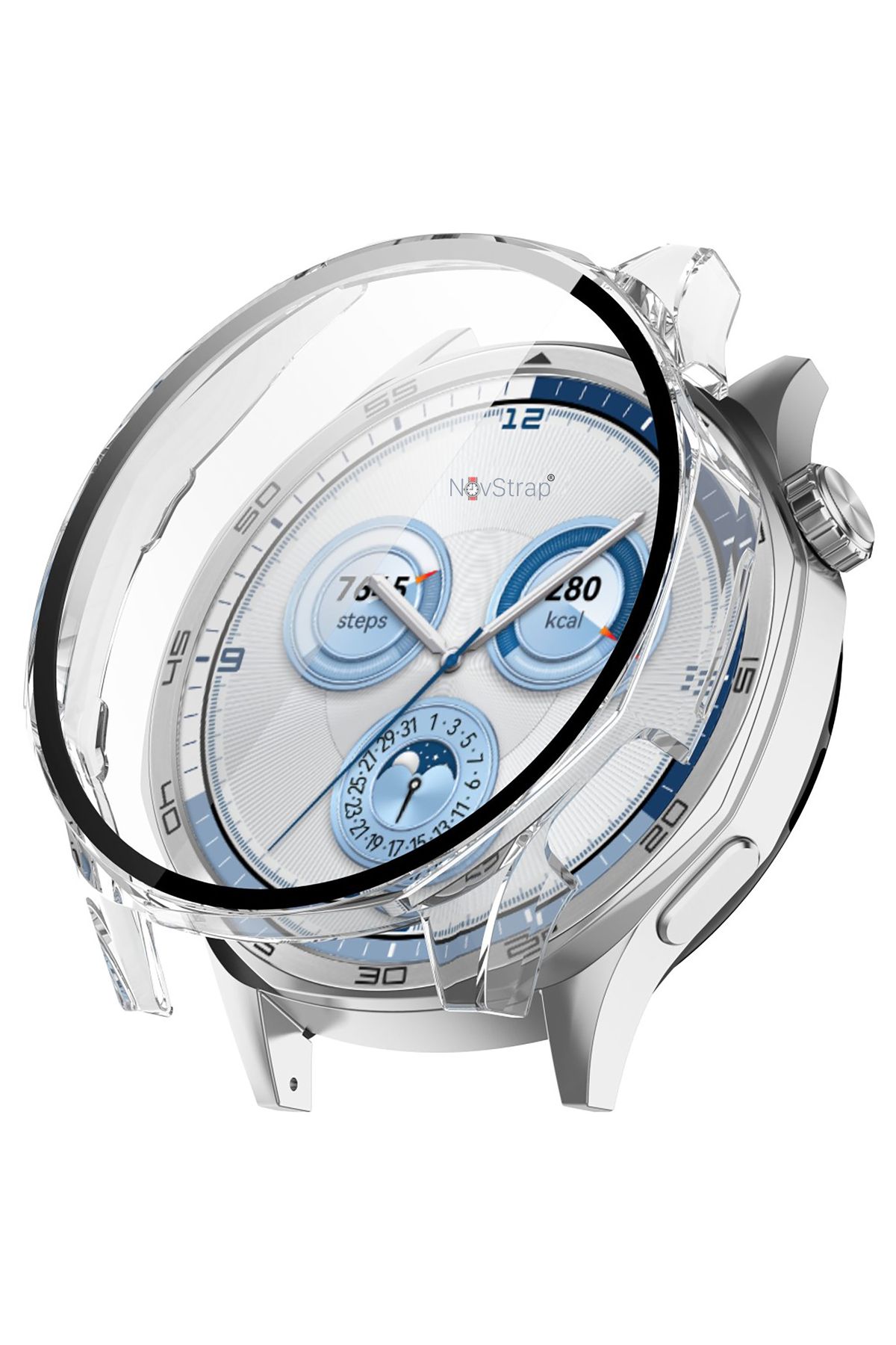 NovStrap Huawei Watch Gt5 46mm ile Uyumlu Ekran Koruyucu Cam ve Kasa Koruyucu Kılıf Kapak Sert Pc