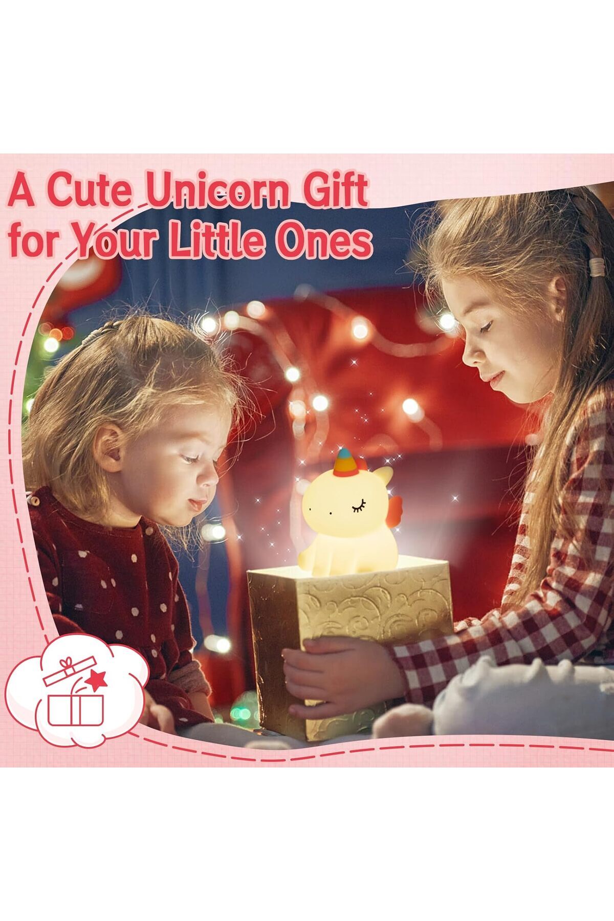 AWH-Unicorn Night Light, 3 Light Modes, Dimmable with Timer, Touch Control Lamp for Kids 6