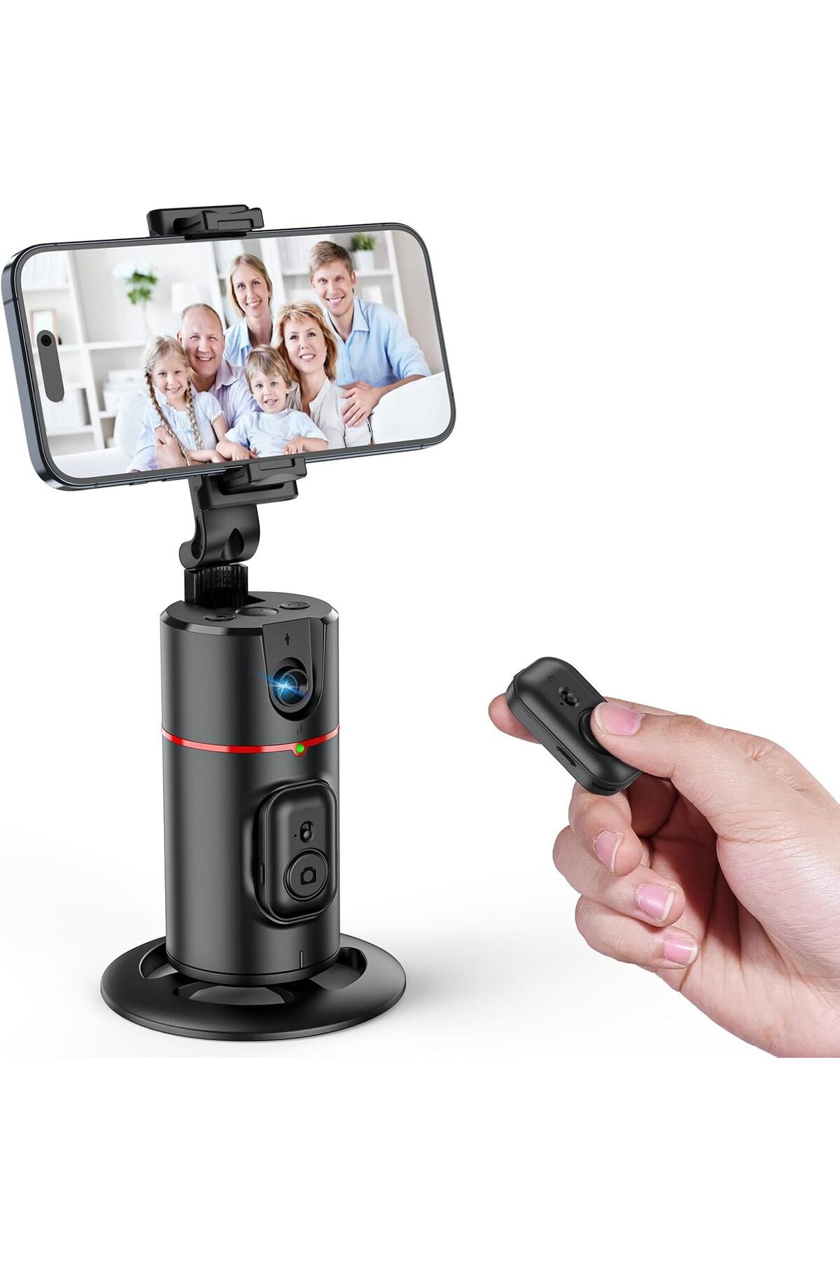 AWH-Auto Face Tracking Tripod, 360° Rotating Phone Holder, Remote & Gesture Control for Vlogs 1