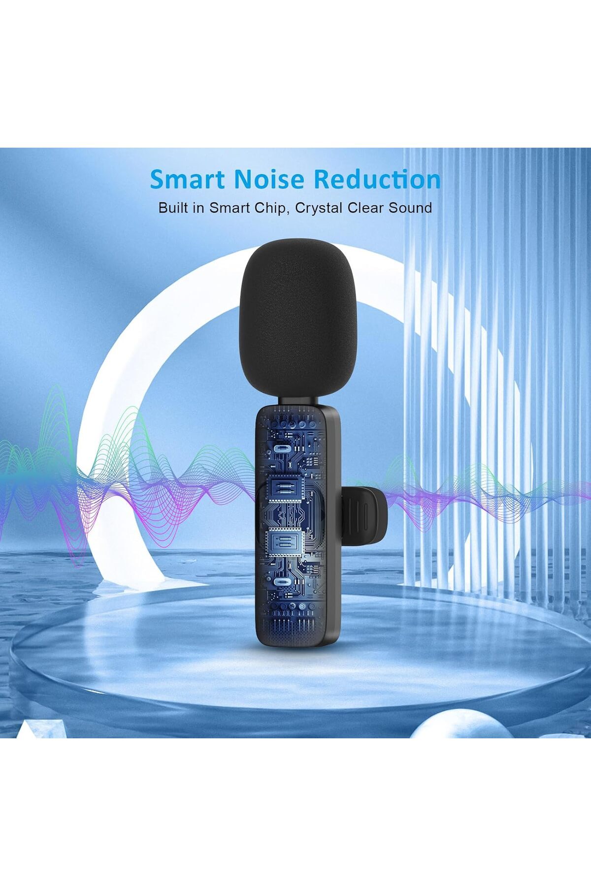 AWH-Bluetooth Mini Microphone for iPhone/iPad - Wireless Lavalier Mic for TikTok, YouTube, Podcast 3