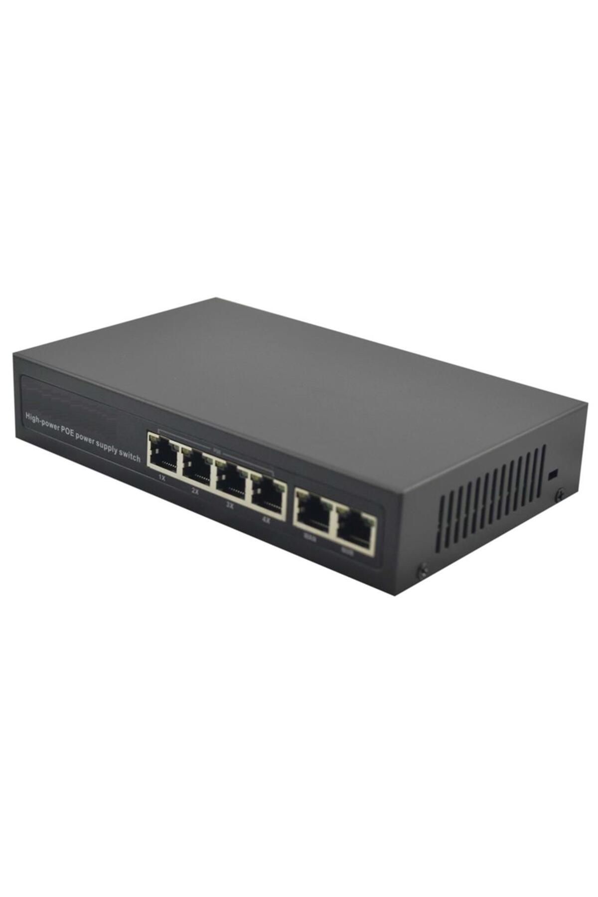 Xetef 4+2 10/100mbps Metal 55 Watt Poe Swi̇tch