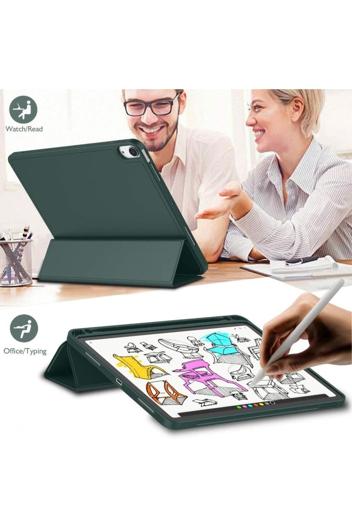 UnDePlus-Apple iPad 11Th Nesen Compatible Case Smart Case with Pen Compartment 5