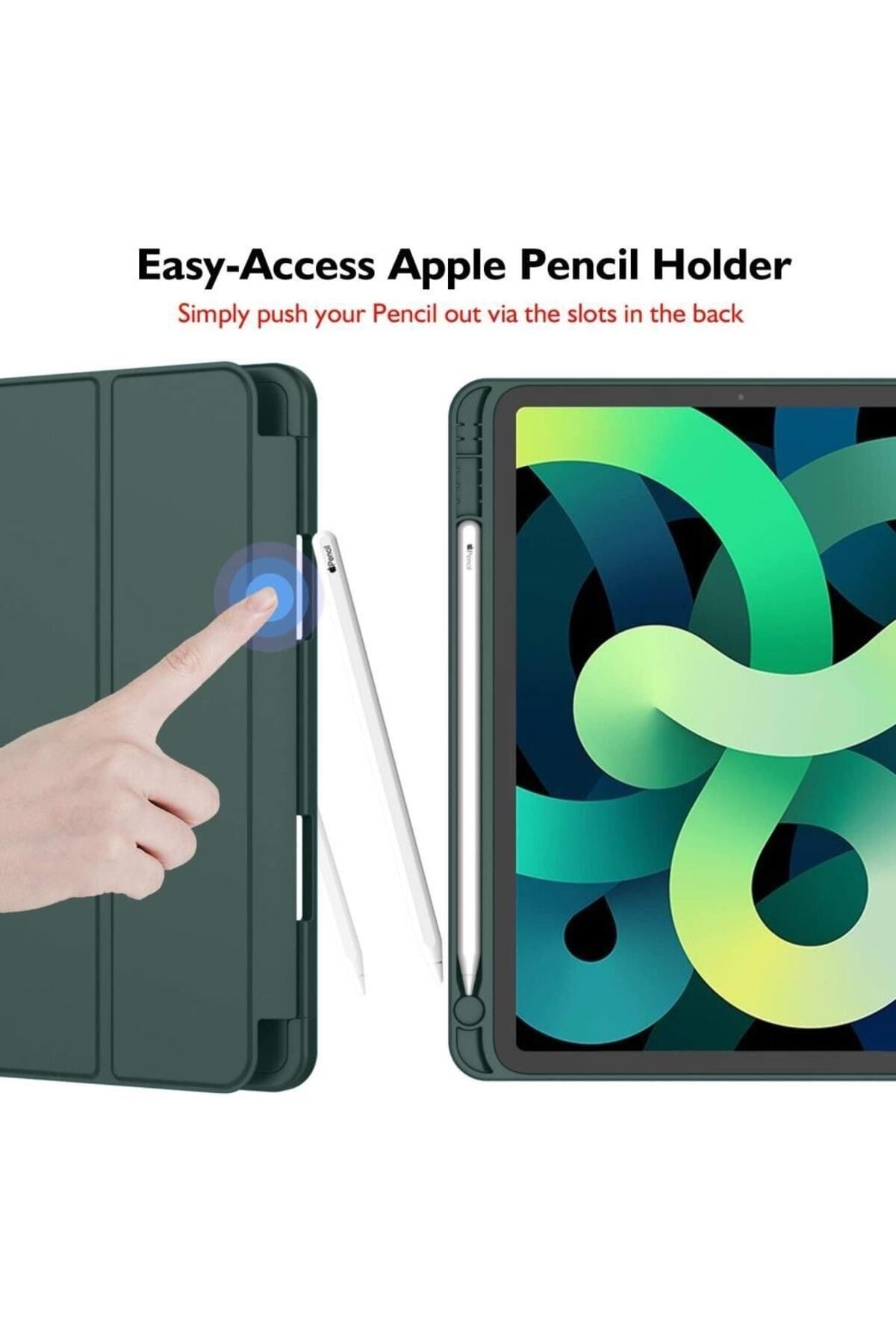 UnDePlus-Apple iPad 11Th Nesen Compatible Case Smart Case with Pen Compartment 4