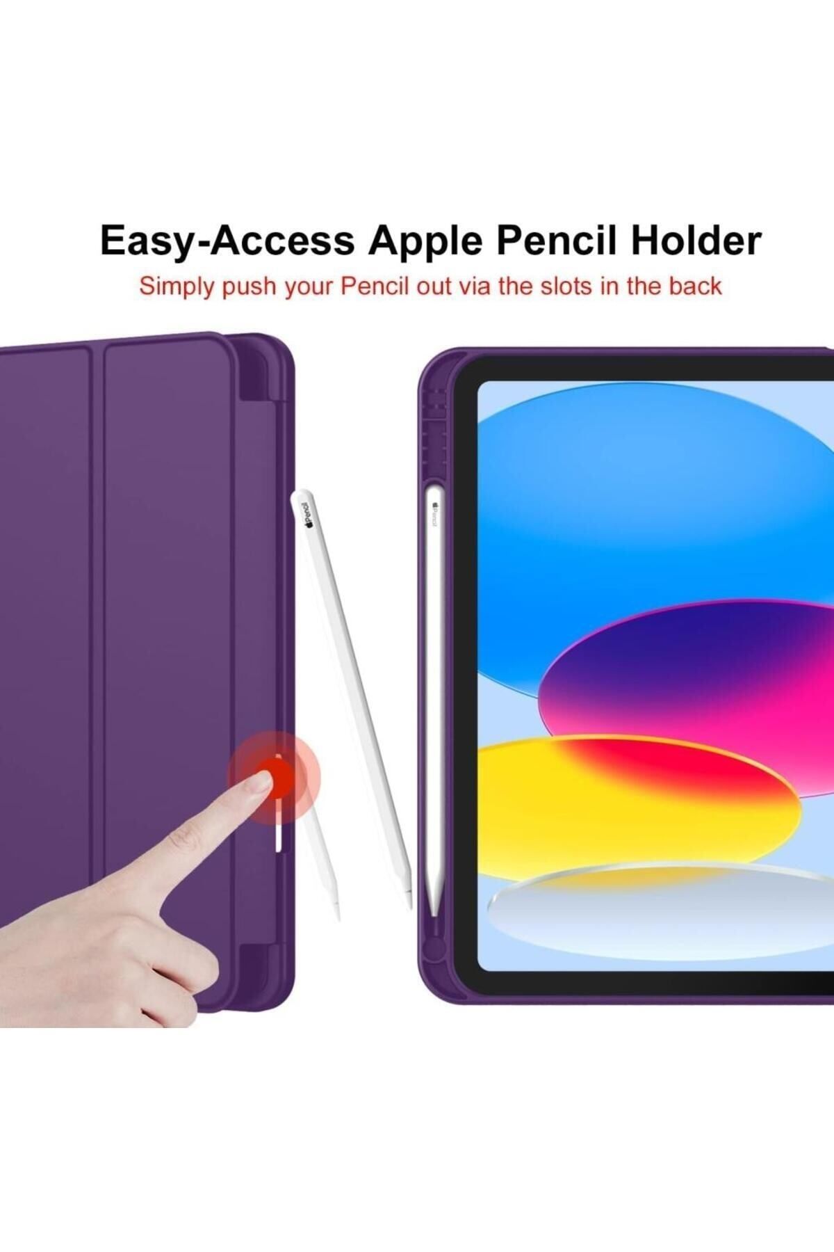 UnDePlus-iPad 10Generation 10.9 Compatible Case with Pen Compartment Smart Case A2696 A2757 A2777 (NOT AIR) 3