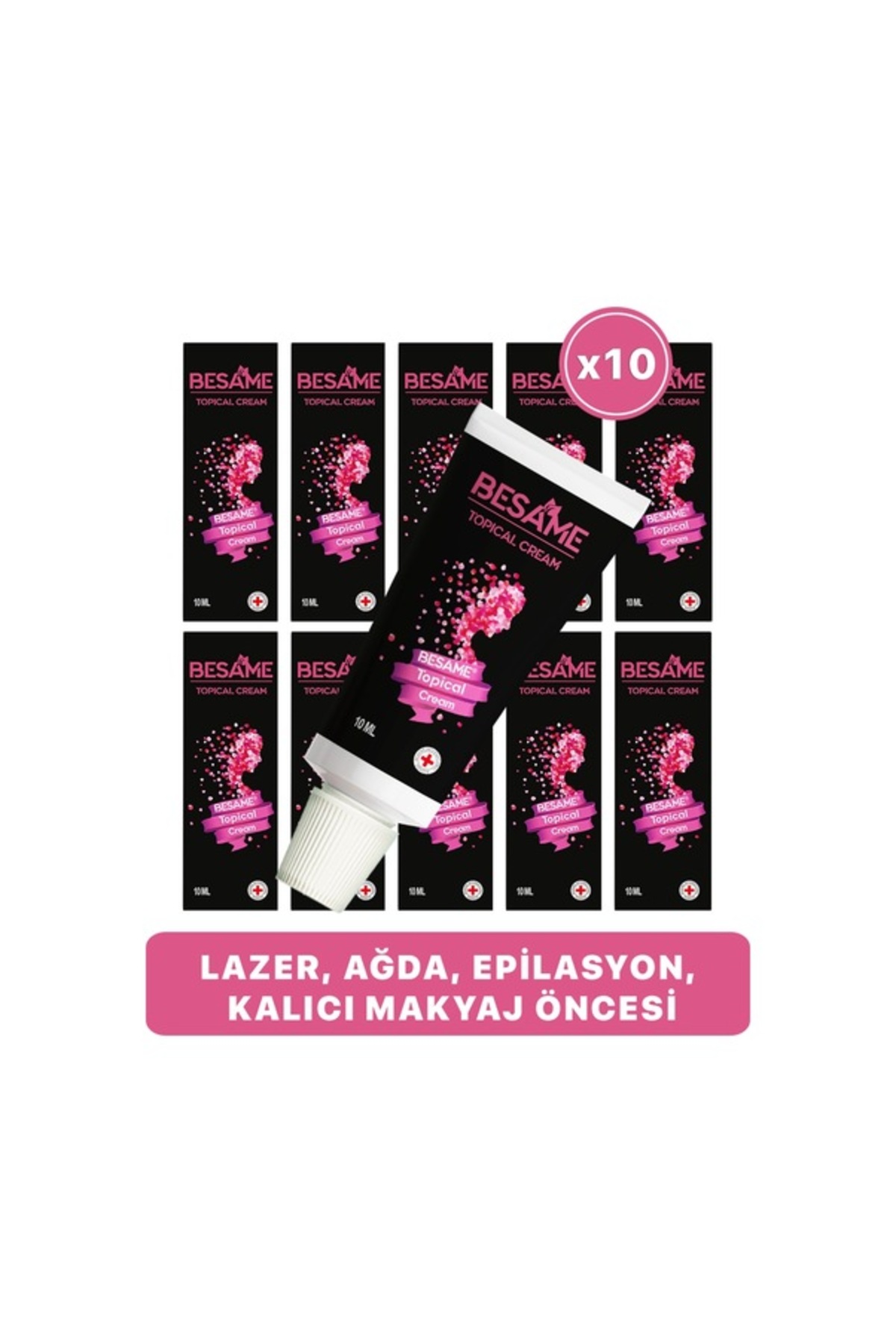 Besame Topical Krem 10ML - 10lu Paket acı azaltıcı anestezi krem Lazer Epilasyon Ağda Dolgu Prp Kalıcı Makyaj — Topical_Cream_10mL_10lu — تصویر 3 از 3