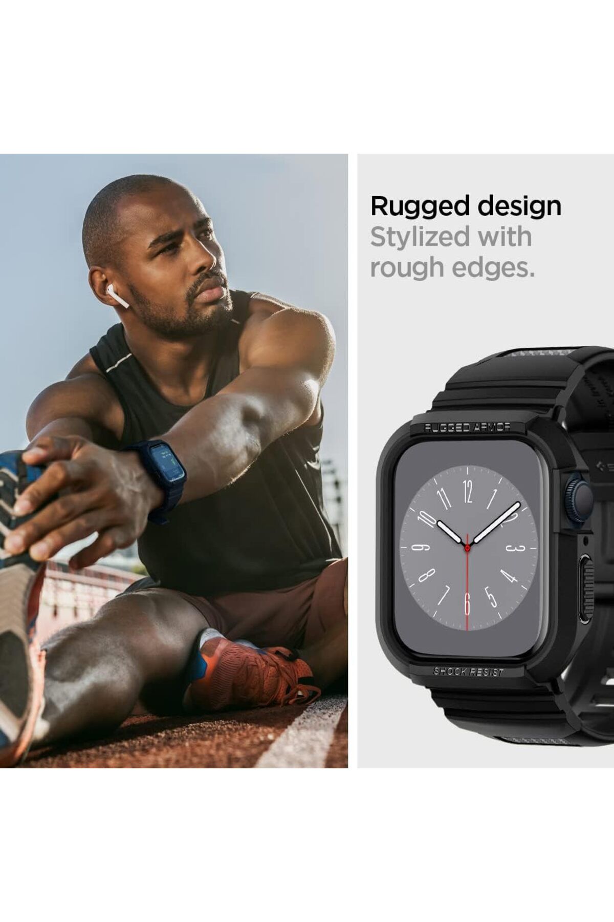Spigen-Rugged Armor Pro - حافظة Apple Watch مع حزام، متوافقة مع سلسلة 9/8/SE2/7/6/SE/5/4 45 مم/44 مم 5