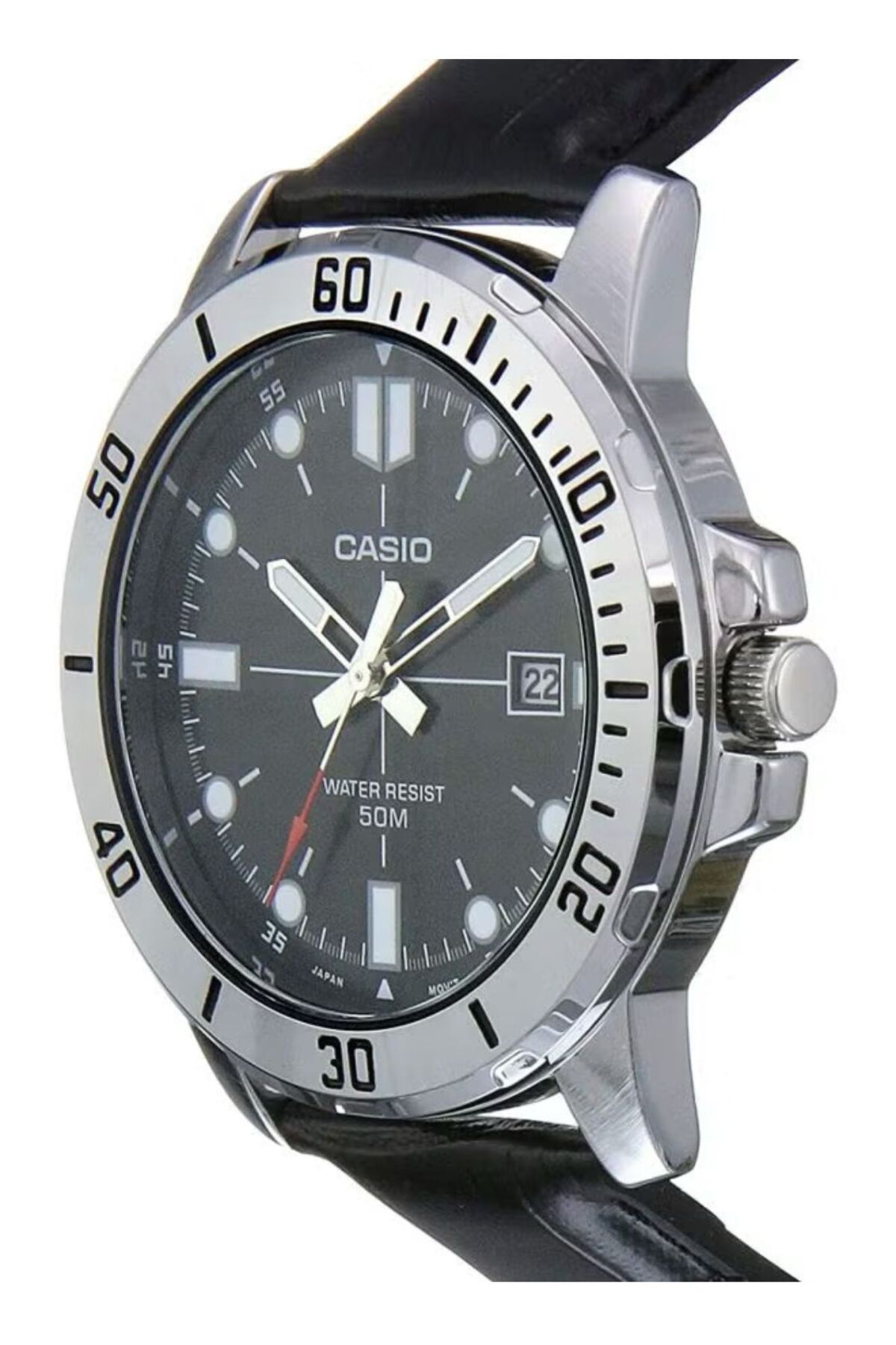 Casio-Casio Men's Analog-Digital Leather Strap Watch MTP-VD01L-1EVUDF - 45 mm - Black 7