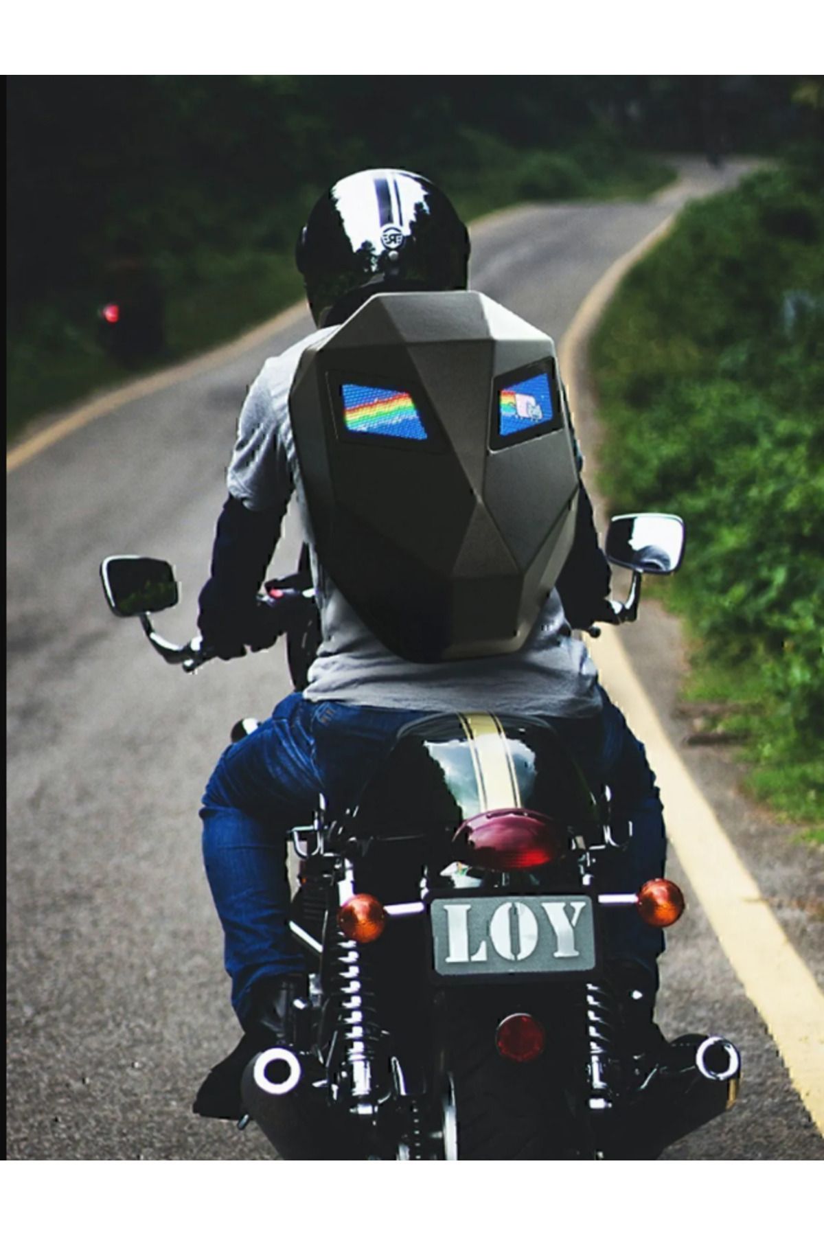 MTS Led Gözlü (LARGE) Motor Sırt Çantası, Ledli Sırt Çantası, Telefon Kontrol Kask Taşıma Çantası