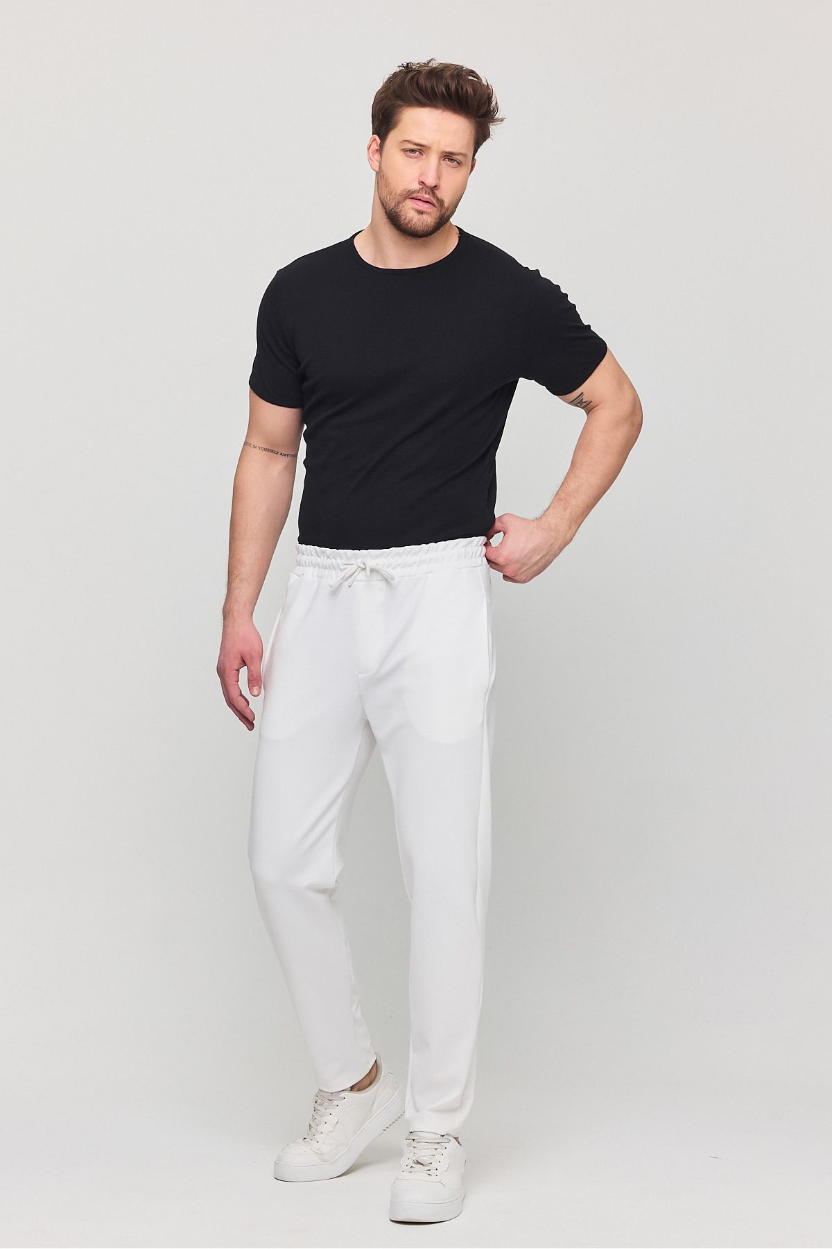 YXC Trend Maker-Men's Slim Fit Elastic Waist Drawstring Lycra Comfortable Jogger Pants 7