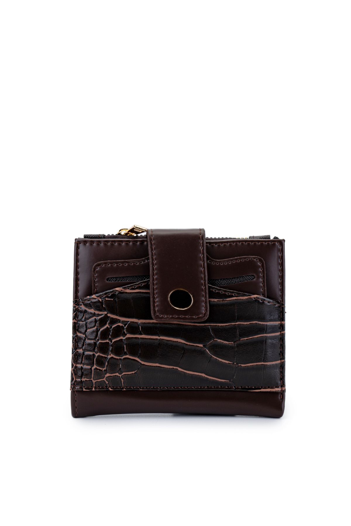 minebag-Faux Leather Women's Wallet Bitter Brown Mn105 1