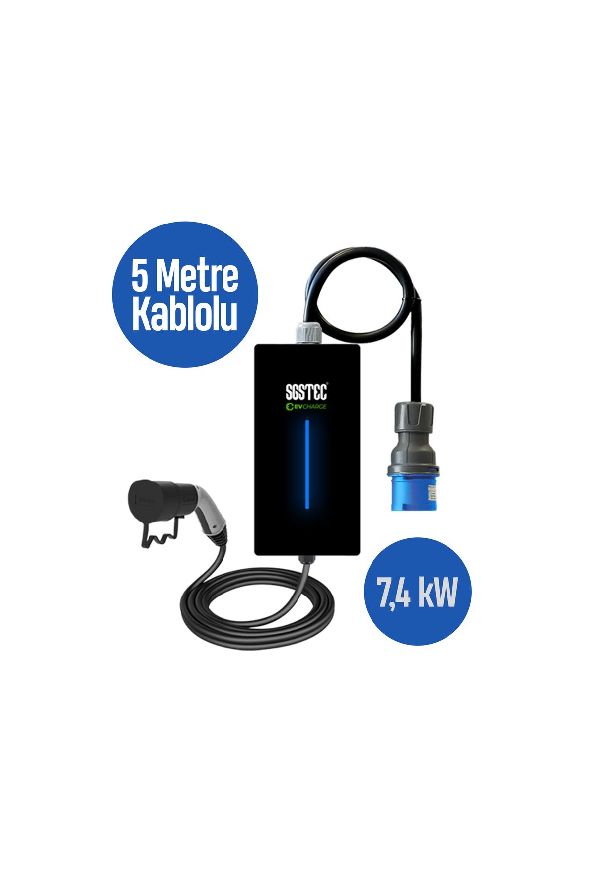 SGSTEC Home 7,4kW 5Metre Kablolu Elektrikli Araç Şarj Cihazı