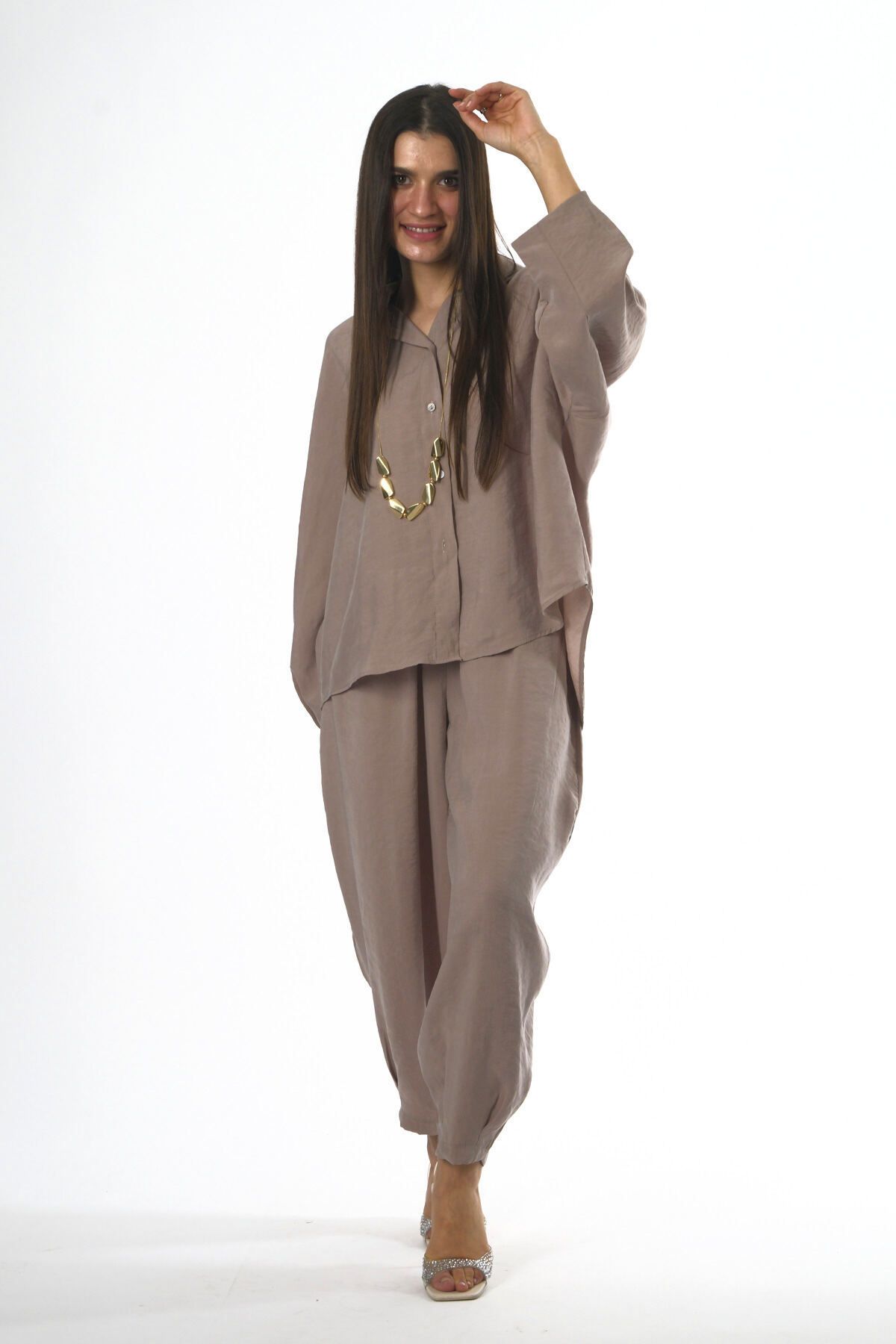 ABBRA-Women's Modal Slouchy Shirt Set 3