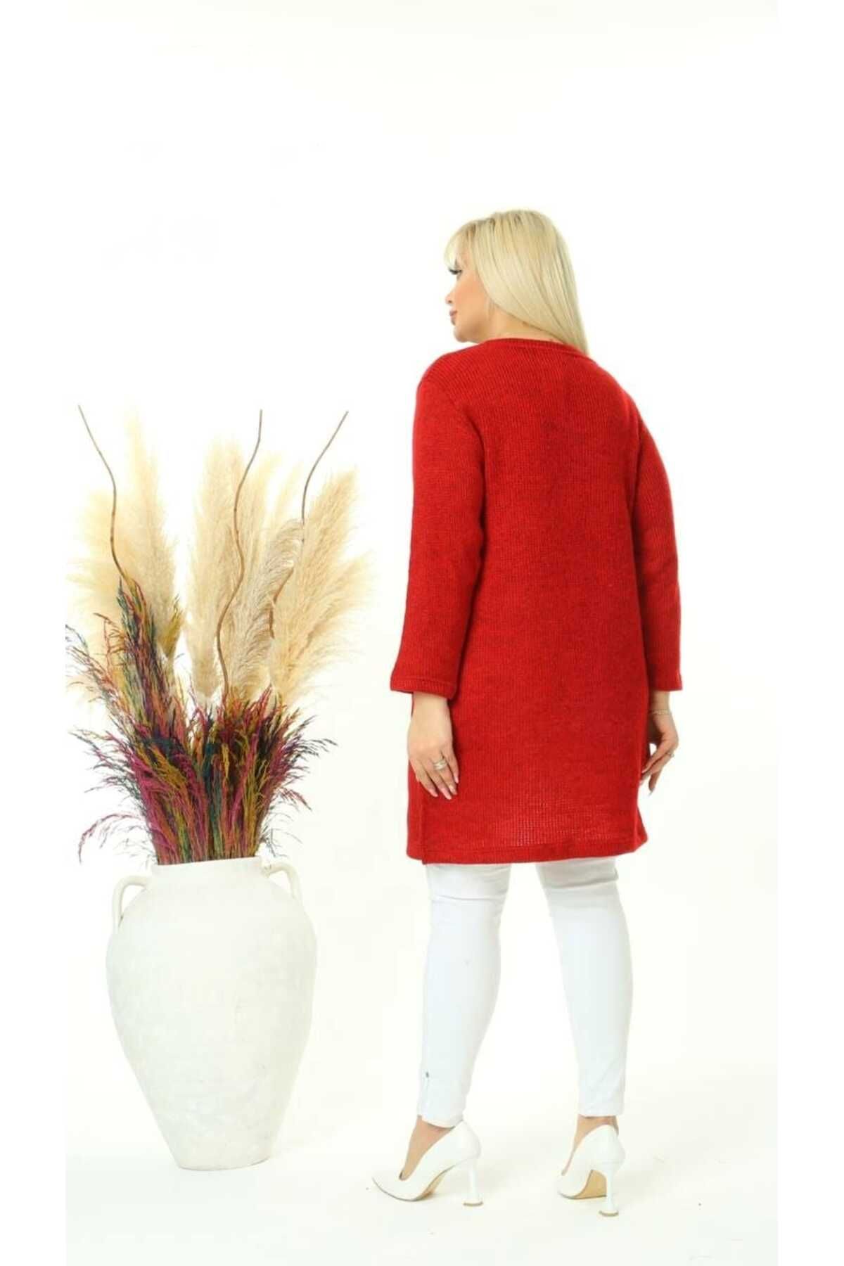 LİKRA-Women's Plus Size Knitwear Tunic 3