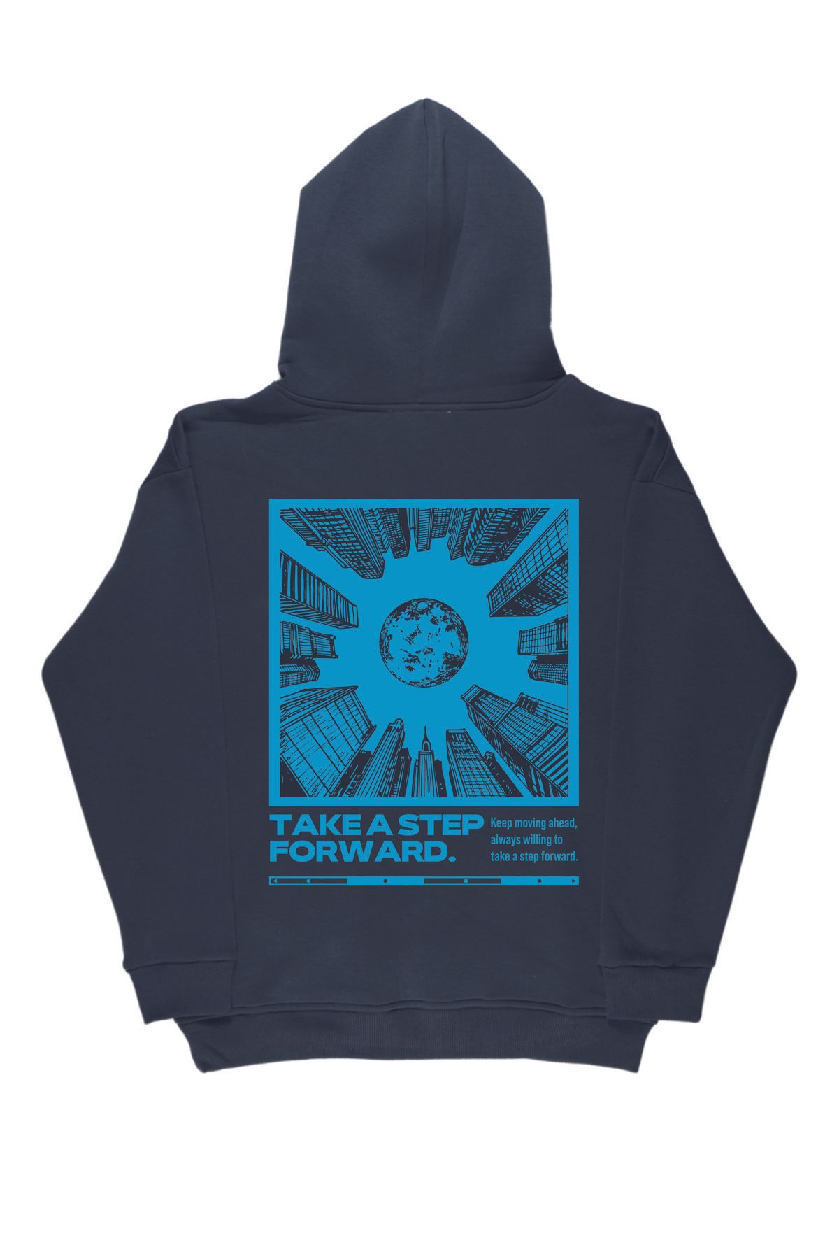 By Caspita Fashion Lenithra Take a Step Forward Sırt Baskılı Unisex Oversize Füme Hoodie