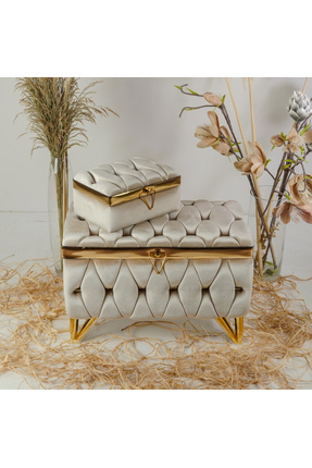 çeyiz sandık atölyesi Çeyiz Sandığı Hasır Model 2'li Kapuçino