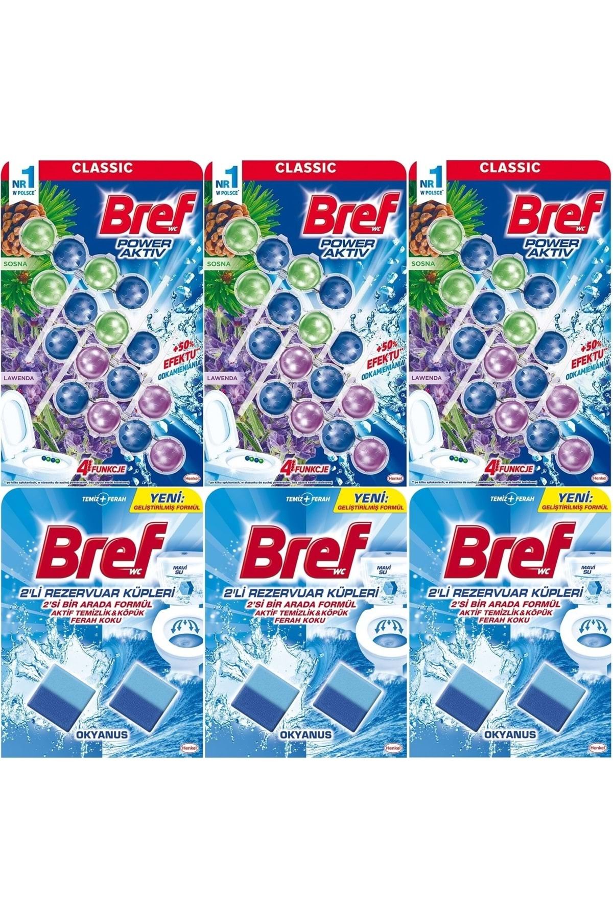 Bref Power Aktiv Klozet Bloğu Çam Ve Lavanta Kokulu - Koku Giderici Jel Küpü (KARMA 6 LI SET)
