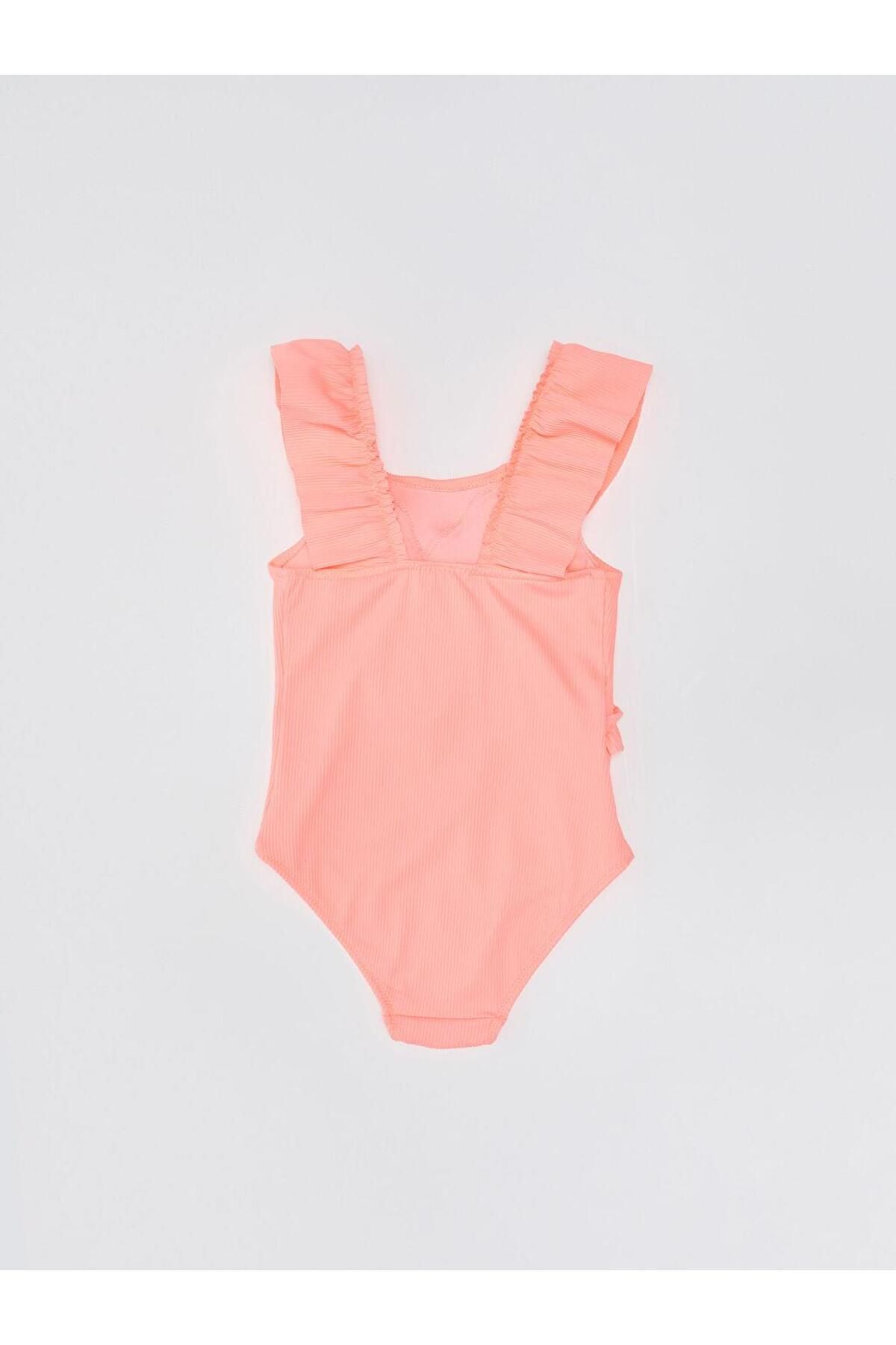 DEEP BEACH-Frilled striped fabric girls' swimsuit DB200789CM 2