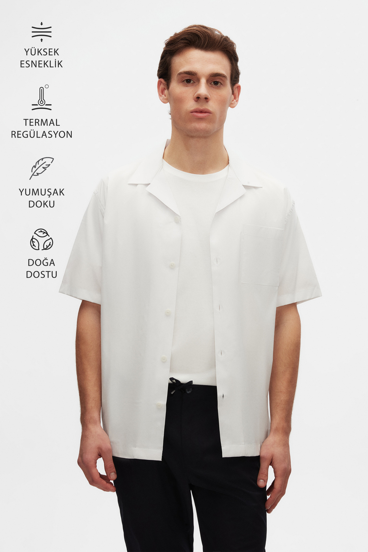  پیراهن مردانه نازک و سبک Rpt طرح سنگ ساده و ریلکس